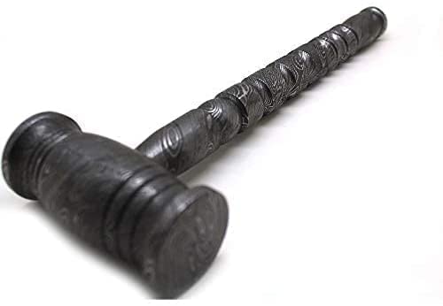 Wild Turkey Handmade Damascus Steel Hammer - Functional Artisan Tool for Woodworking, Blacksmithing & Outdoor Survival