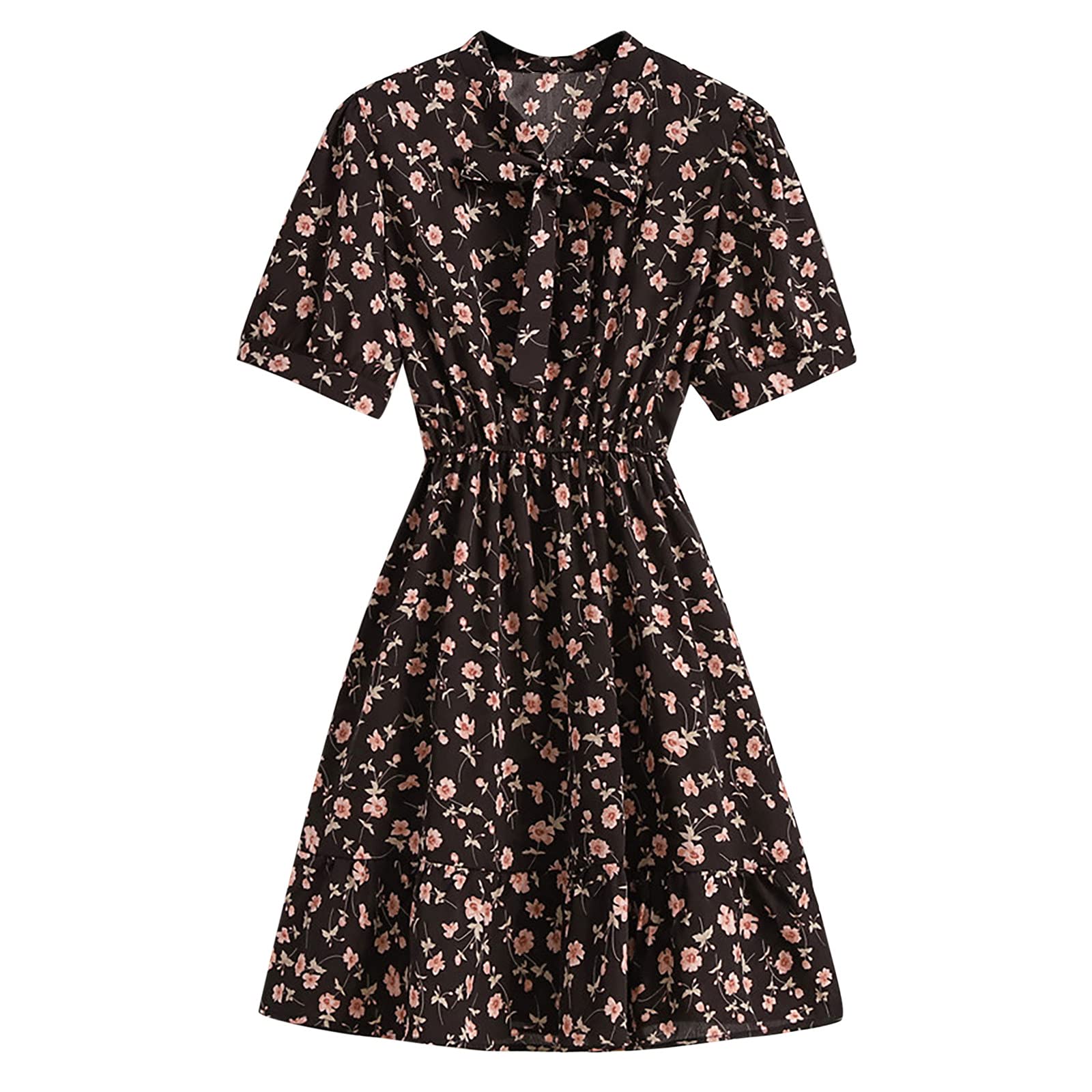 Boho Beach Dress for Women - Floral Butterflies Print, Tie Strap Sleeveless A-Line Swing Maxi Dress | Casual Summer Sundress for Vacation, Pool Party & Beach Getaway
