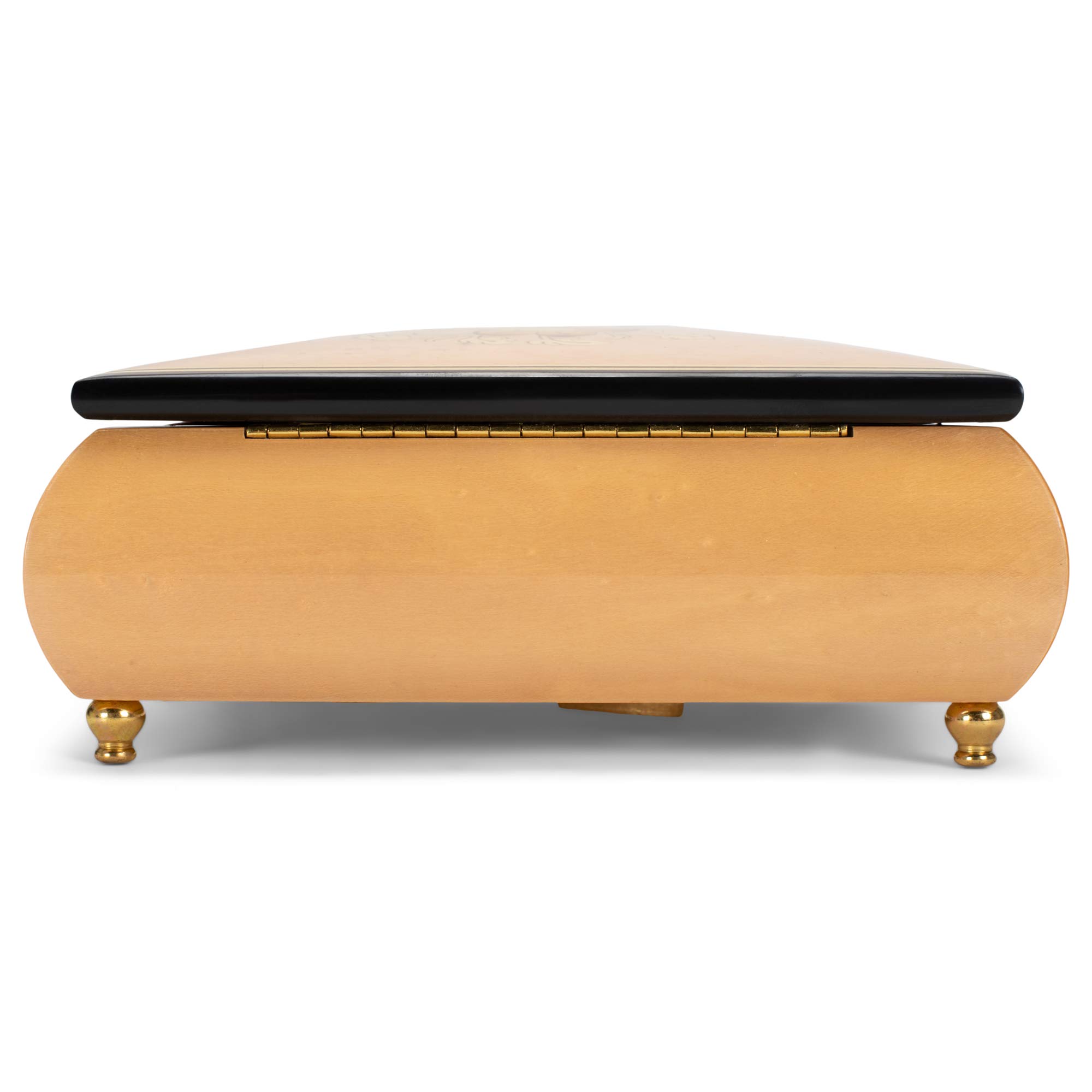 Elegant Pink Floral Italian Inlaid Music Jewelry Box - Customizable Tune, High Gloss Finish - Perfect for Gift Giving, Wedding Favors & Home Décor