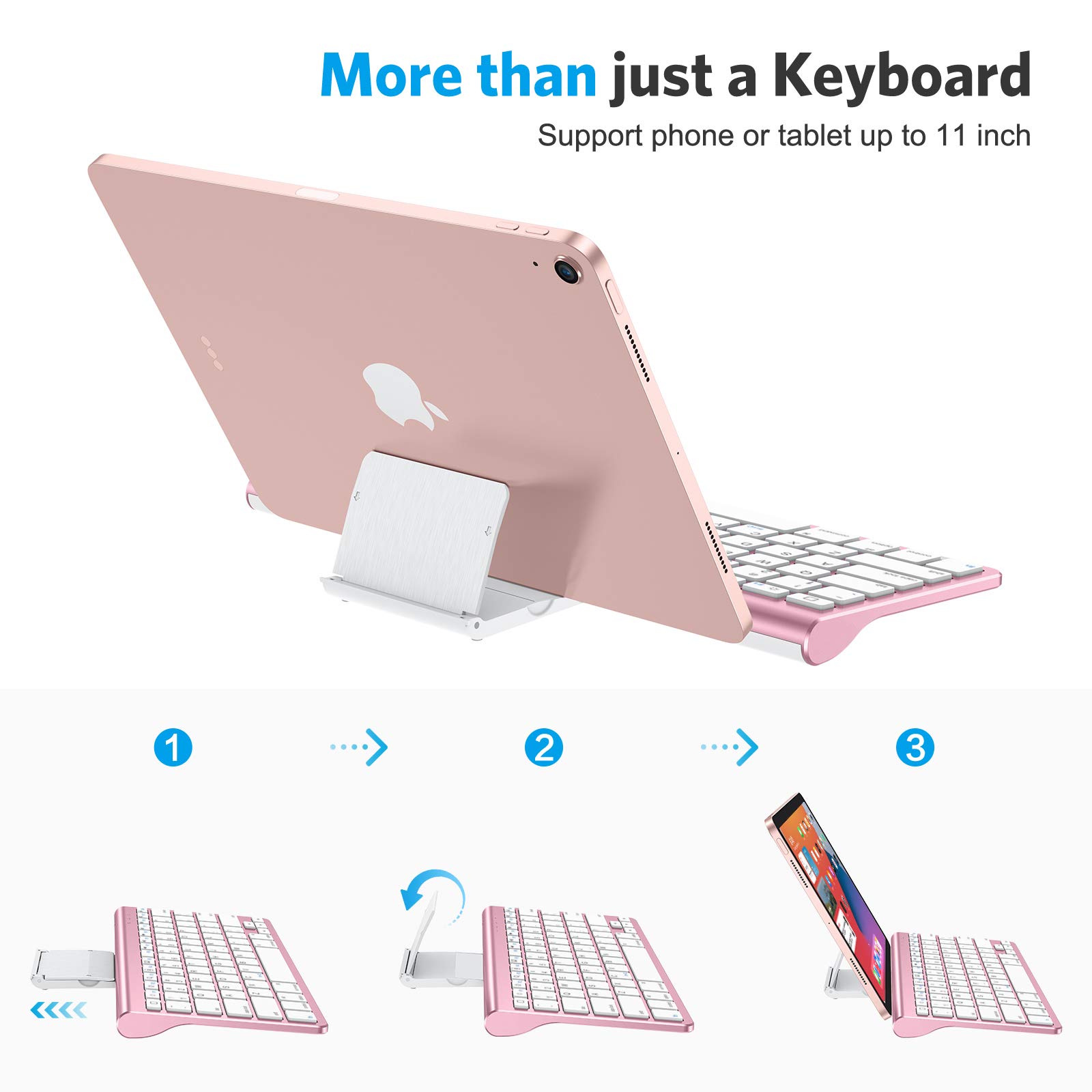 OMOTON Ultra-Slim Bluetooth Keyboard with Sliding Stand - Compatible with iPad 9th/8th Gen 10.2