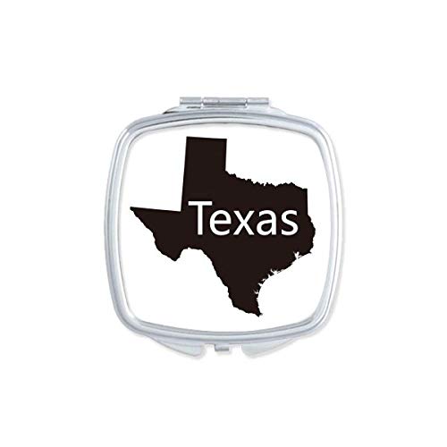 DIYthinker Texas USA Map Outline Mirror - Portable Compact Pocket Makeup Mirror with Double Sided Glass - Perfect for Travel, Home Vanity & On-the-Go Touch Ups