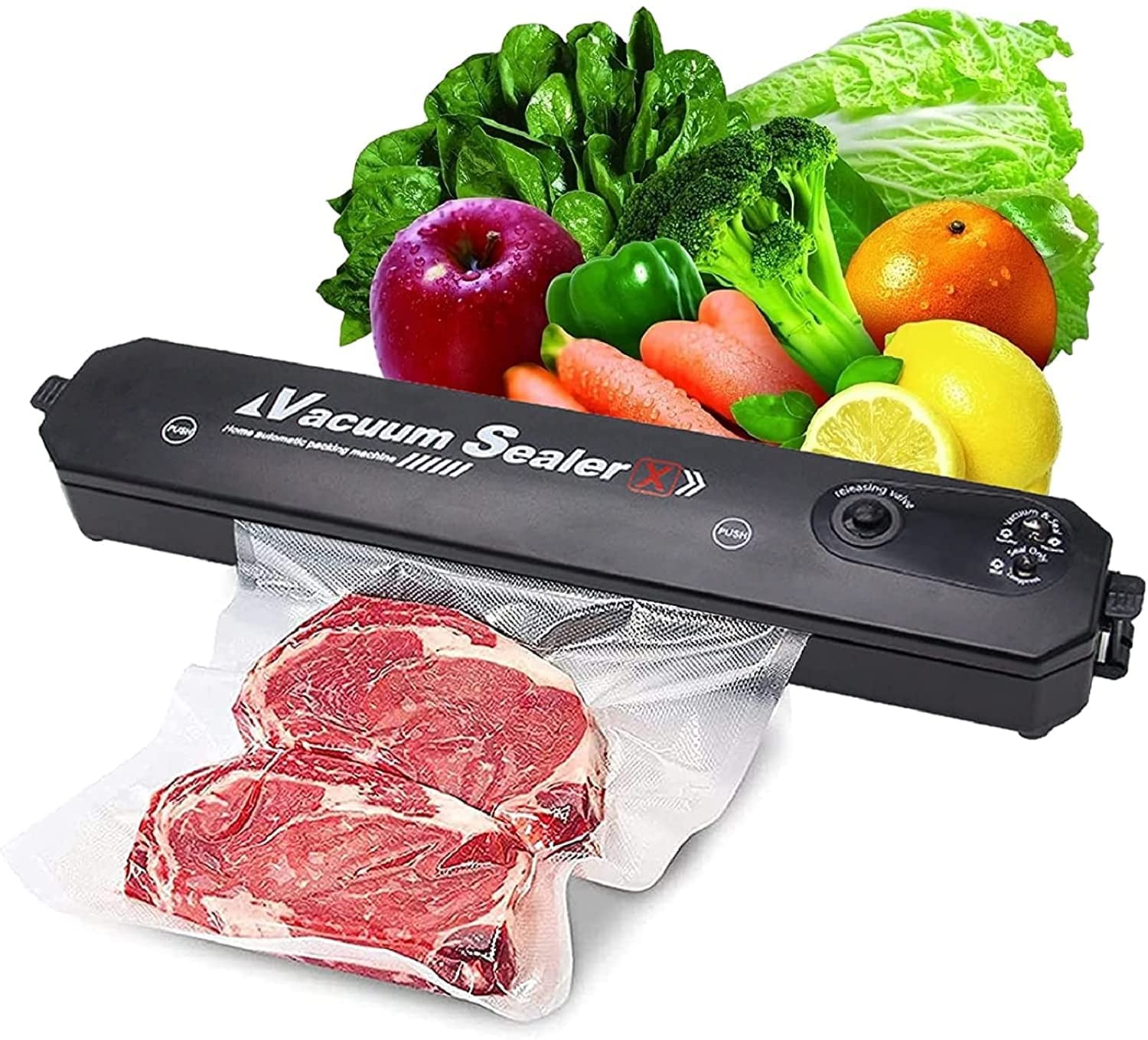 Karymi Precision Automatic Food Vacuum Sealer Machine - Air Tight Sealing System for Sous Vide, Meal Prep & Food Preservation | Keep Food Fresh Longer | Perfect for Home Kitchens, Camping & Bulk Food Storage