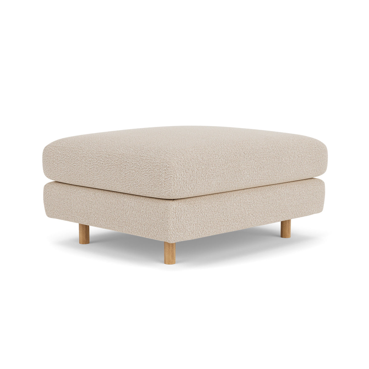 Stylish Dylan Boucle Ottoman - Modern Footrest & Accent Chair for Living Room, Bedroom, or Office - Soft & Durable Upholstered Pouf with Non-Slip Bottom