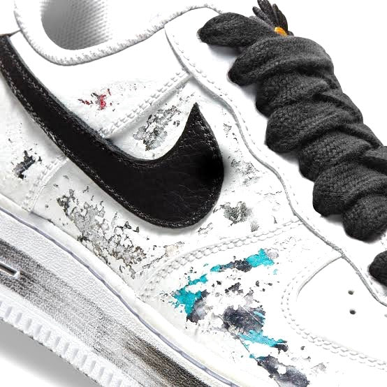 Nike Air Force 1 Low Paranoise G Dragon White Black Sneakers - Limited Edition Men's Basketball Shoes for Streetwear & Casual Fashion
