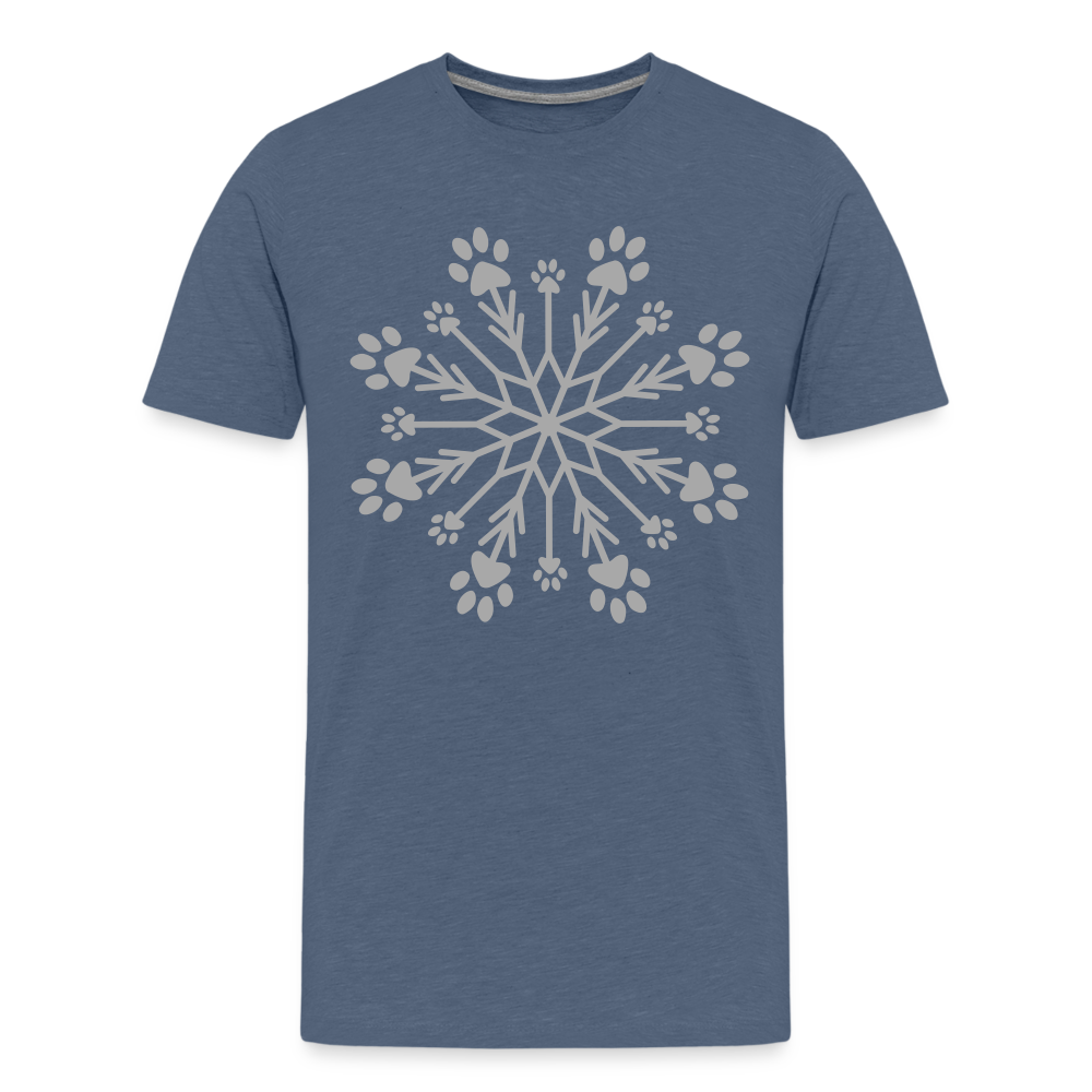 Premium Paw Snowflake Sparkle Print Kids' T-Shirt - Soft Cotton Comfortable Tee for Boys & Girls - Perfect for Winter Holidays, Christmas Gifts & Family Photos