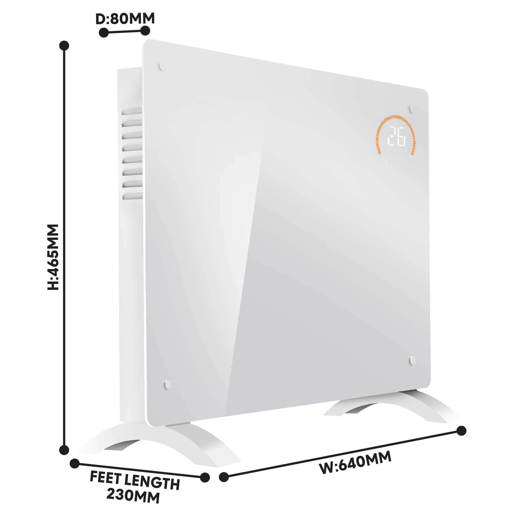Baridi 1500W Smart WiFi Electric Glass Panel Heater with Remote Control & 24/7 Timer - White Space Heater for Bedroom, Office & Home Use - Model DH138