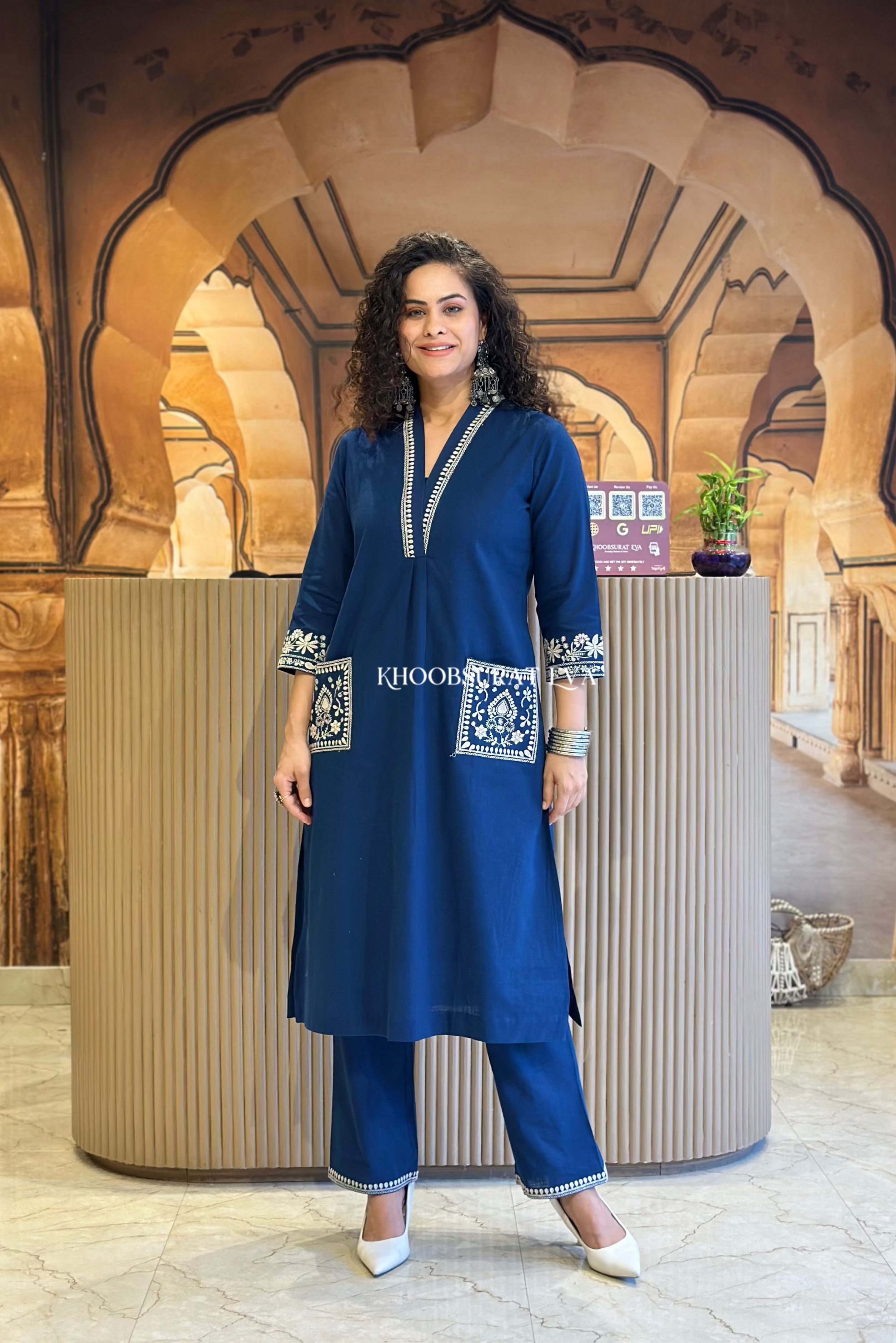 Elegant Mimi Royal Blue Kurta Set for Women | Stylish Indian Ethnic Wear | Perfect for Festivals, Weddings & Parties