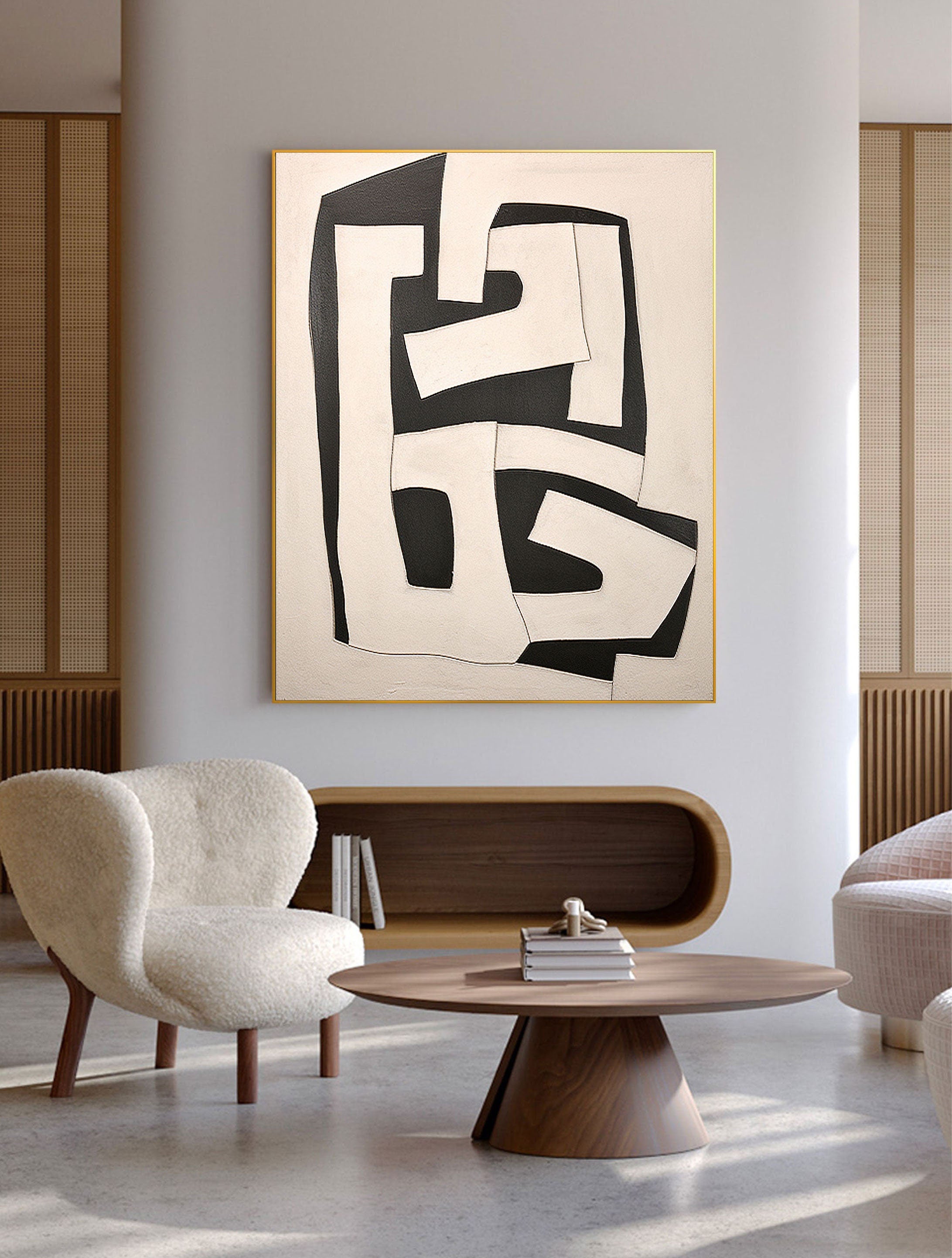 Beige & Brown Abstract Wall Art Print #BB001 - Modern Home Decor for Living Room, Bedroom & Office