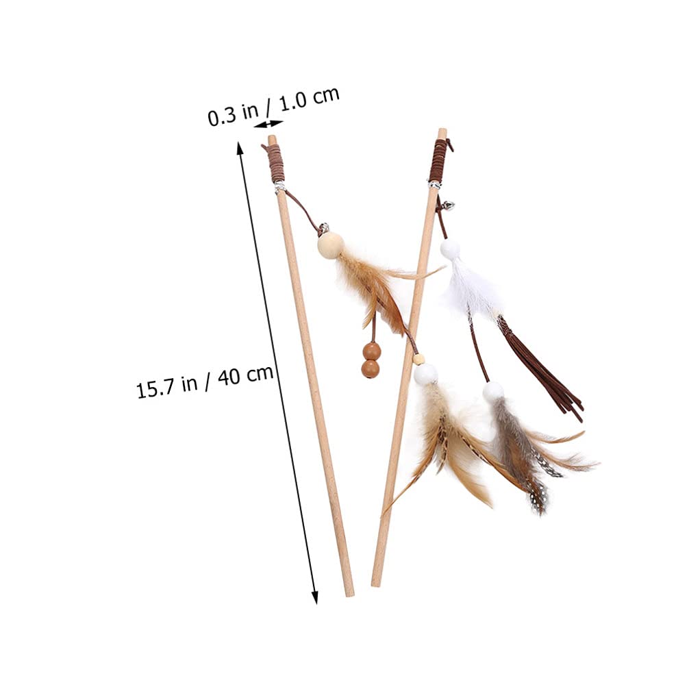Balacoo 2-Pack Interactive Cat Teaser Wand Toy with Tassel & Wooden Rod - Fun Teasing Stick for Kittens & Adult Cats - Perfect for Playtime, Exercise & Birthday Gifts for Cat Lovers