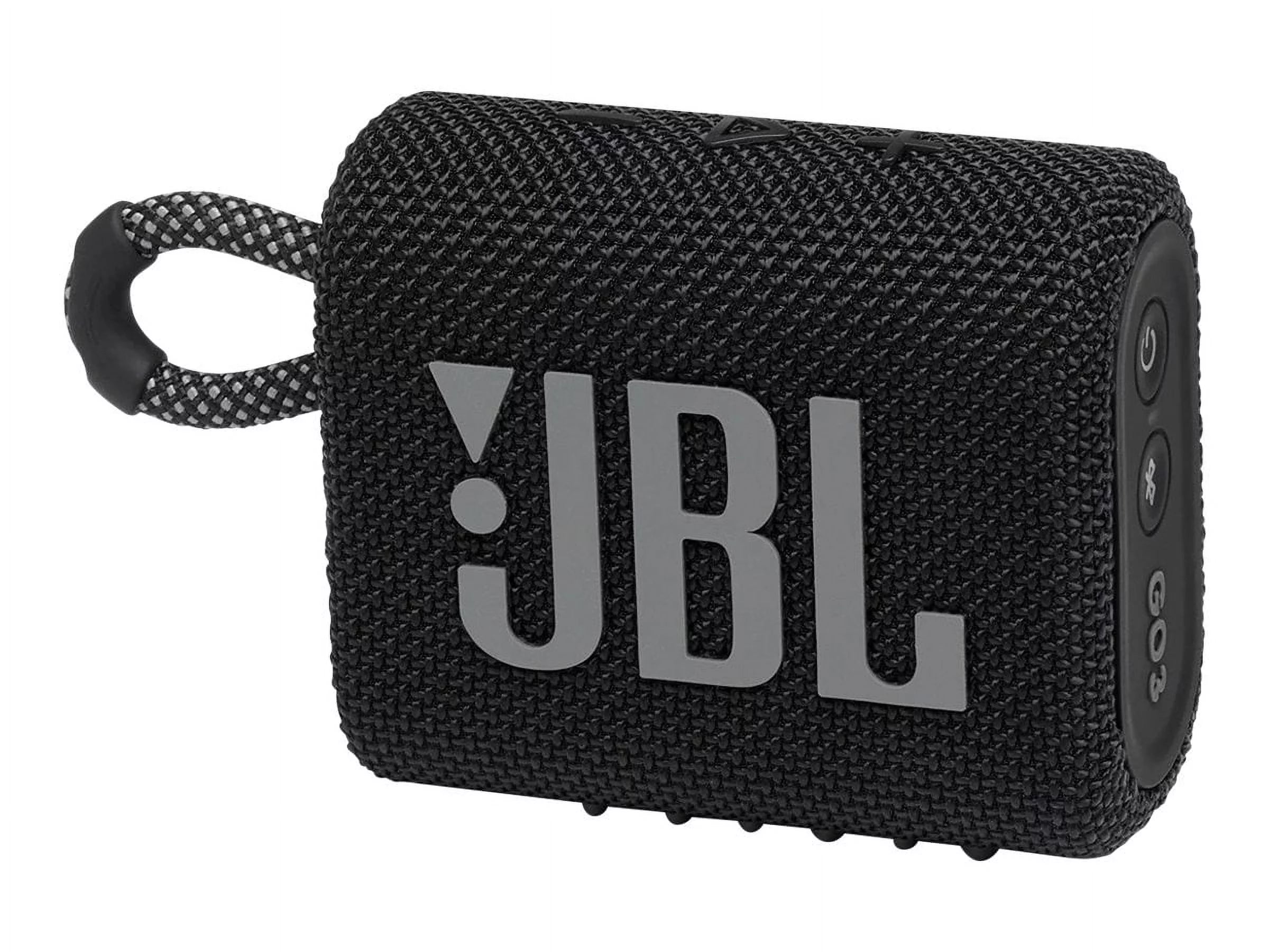 JBL Go 3 Portable Bluetooth Speaker - 4.2 Watt Powerful Sound, IP67 Waterproof, 5-Hour Playtime - Perfect for Outdoor Adventures, Beach, Pool Party & Travel