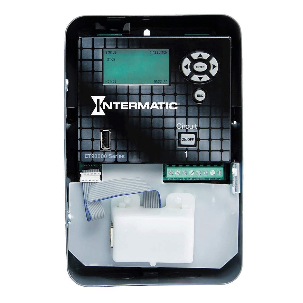 Intermatic ET90215CE 365-Day Astronomic Digital Timer - 30A SPDT 2-Circuit Timer with Ethernet & 100H Super Capacitor | Smart Home Automation, Outdoor Lighting Control, Energy Saving Solution