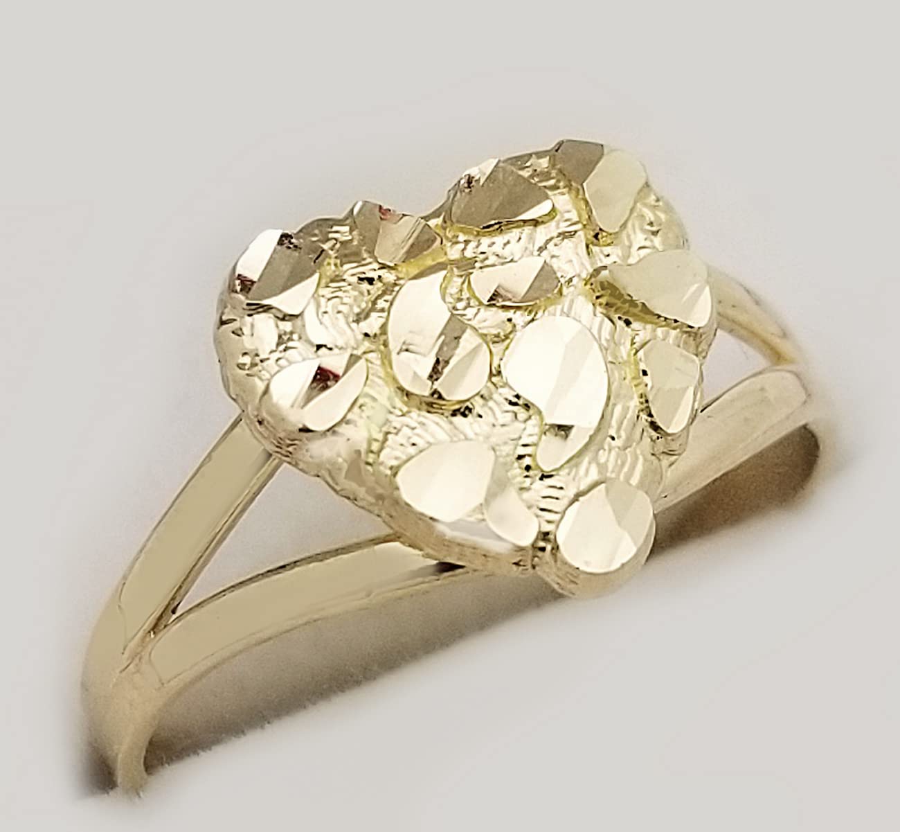 10K Solid Gold Heart Nugget Ring for Women - Elegant & Durable Jewelry Gift for Valentine's Day, Anniversary or Special Occasions
