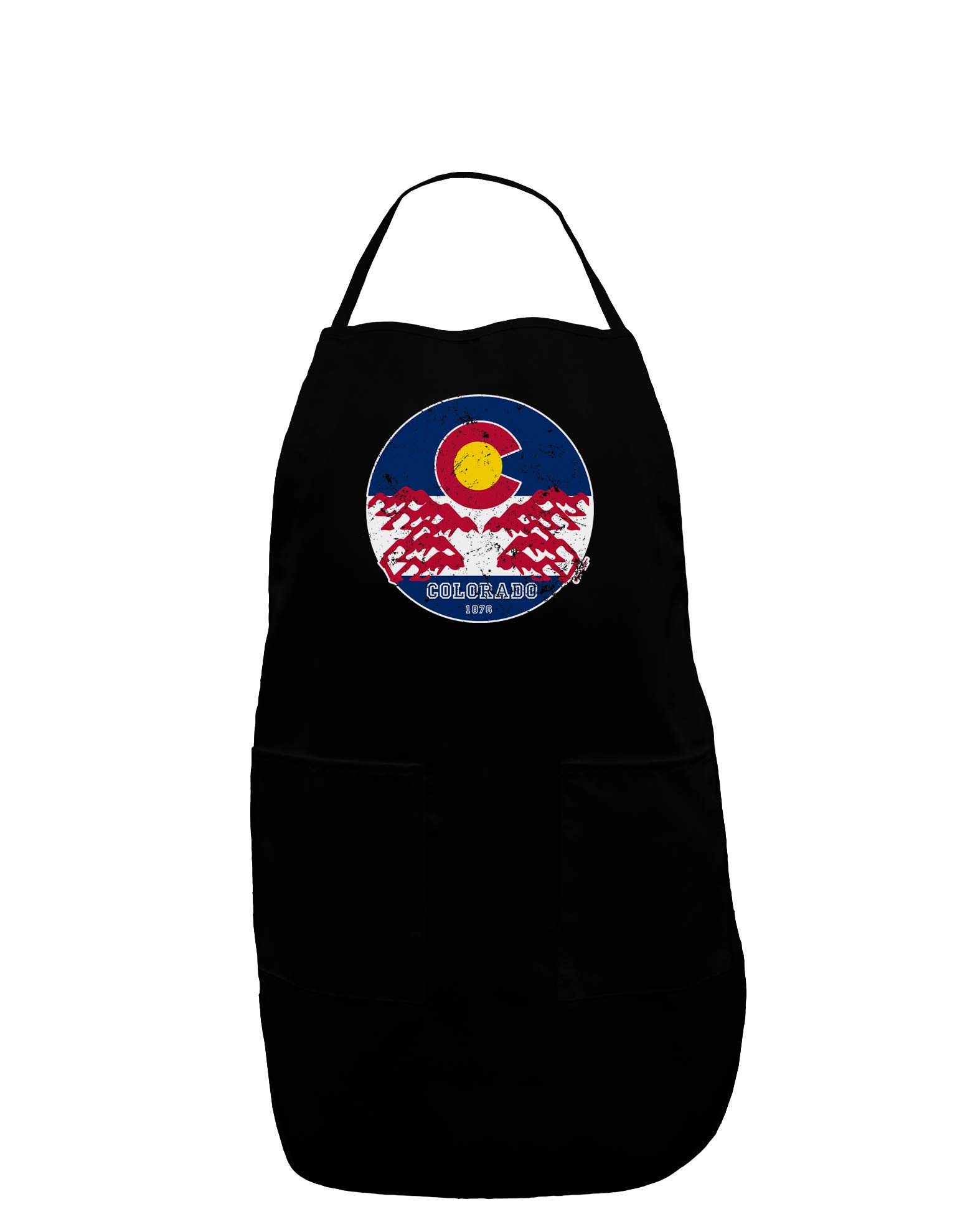 TooLoud Grunge Colorado Ram Flag Dark Plus Size Apron - Punk Rock Kitchen Apron for Cooking, BBQ & Grilling - Vintage Style Dark Denim Apron for Men & Women