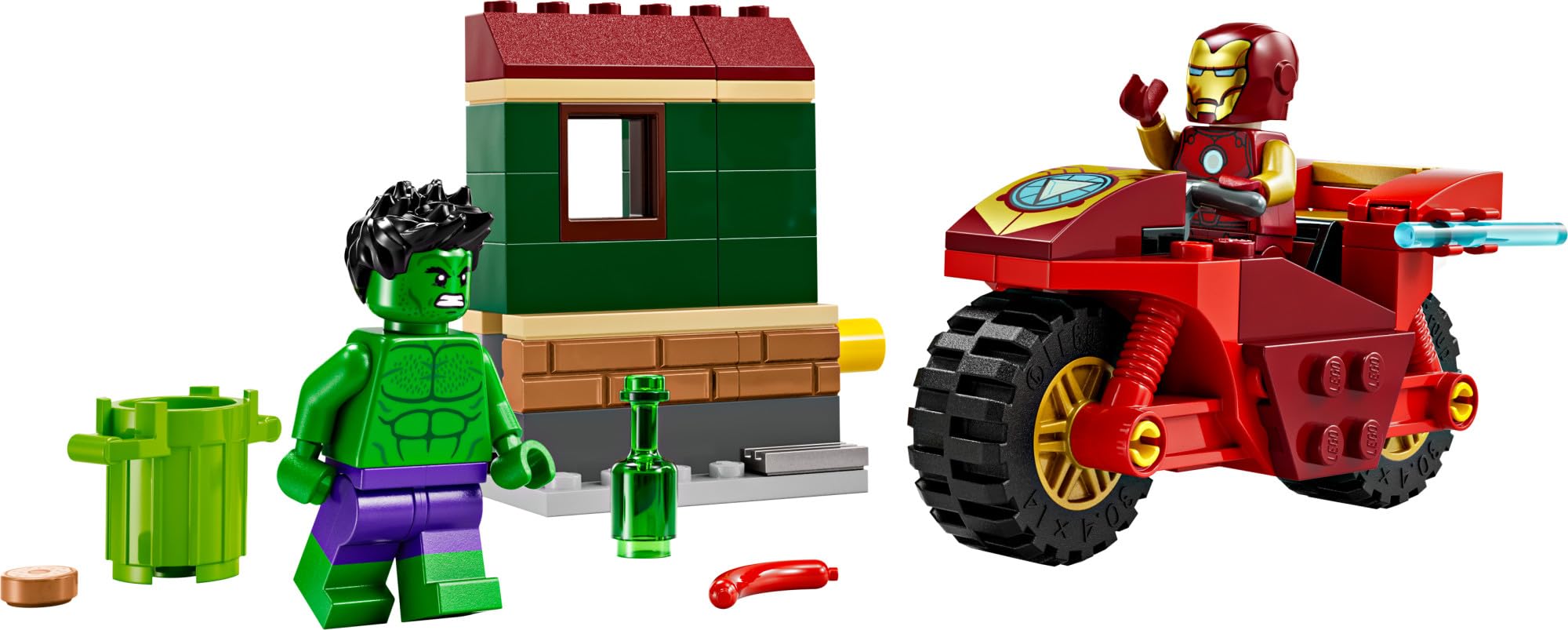 LEGO Marvel Iron Man & Hulk Building Set with Motorcycle Toy - 2 Minifigures, Easy Build Superhero Playset for Kids Ages 4+ (76287) - Perfect Gift for Birthday & Christmas | Superhero Role Play & Collectible Display