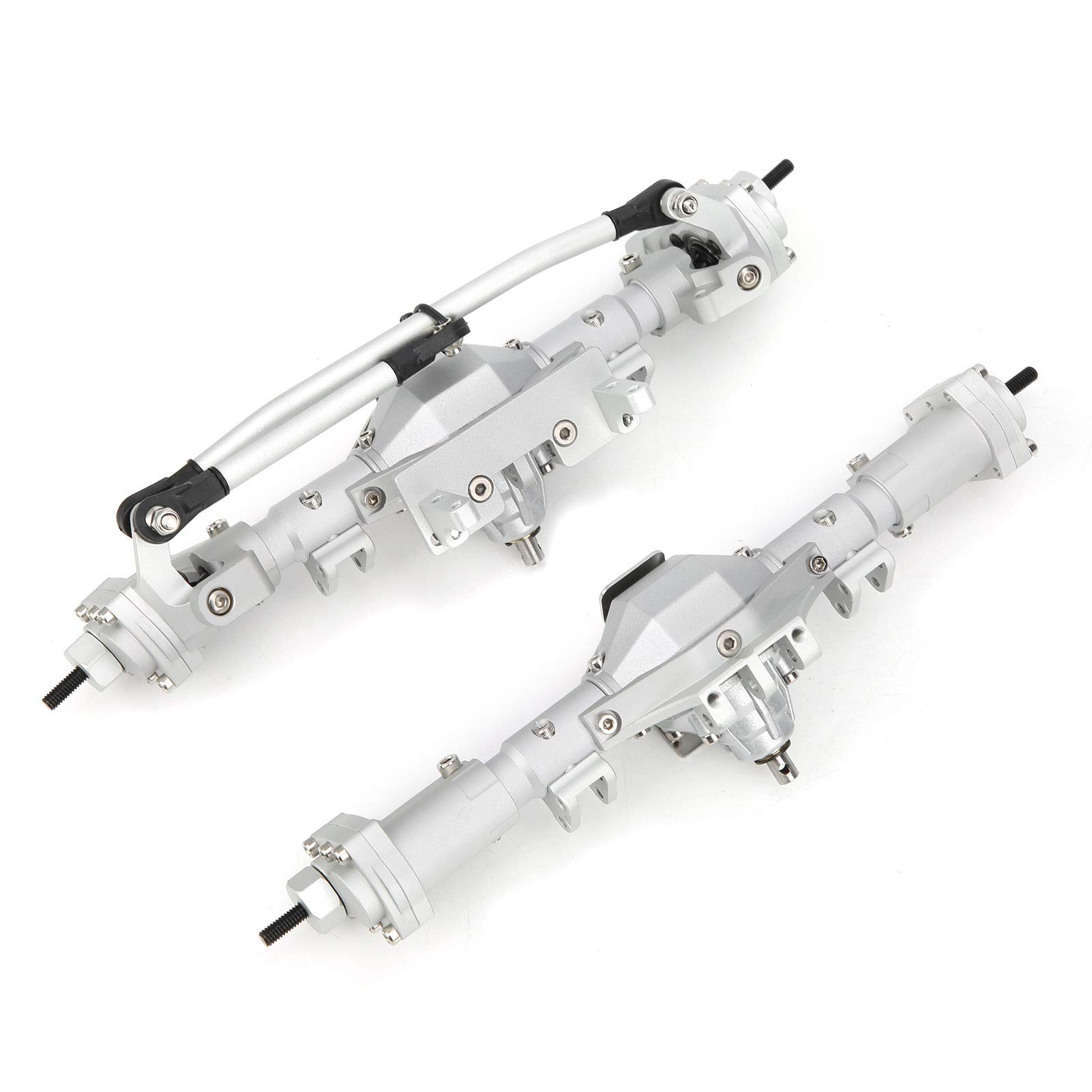 1/10 Scale RC Car Front & Rear Axle Shaft Upgrade Parts - Compatible with Axial SCX10 II 90046 90047 - Silver Alloy Crawler Axles for Off-Road RC Model Cars | Perfect for Rock Crawling & Trail Driving