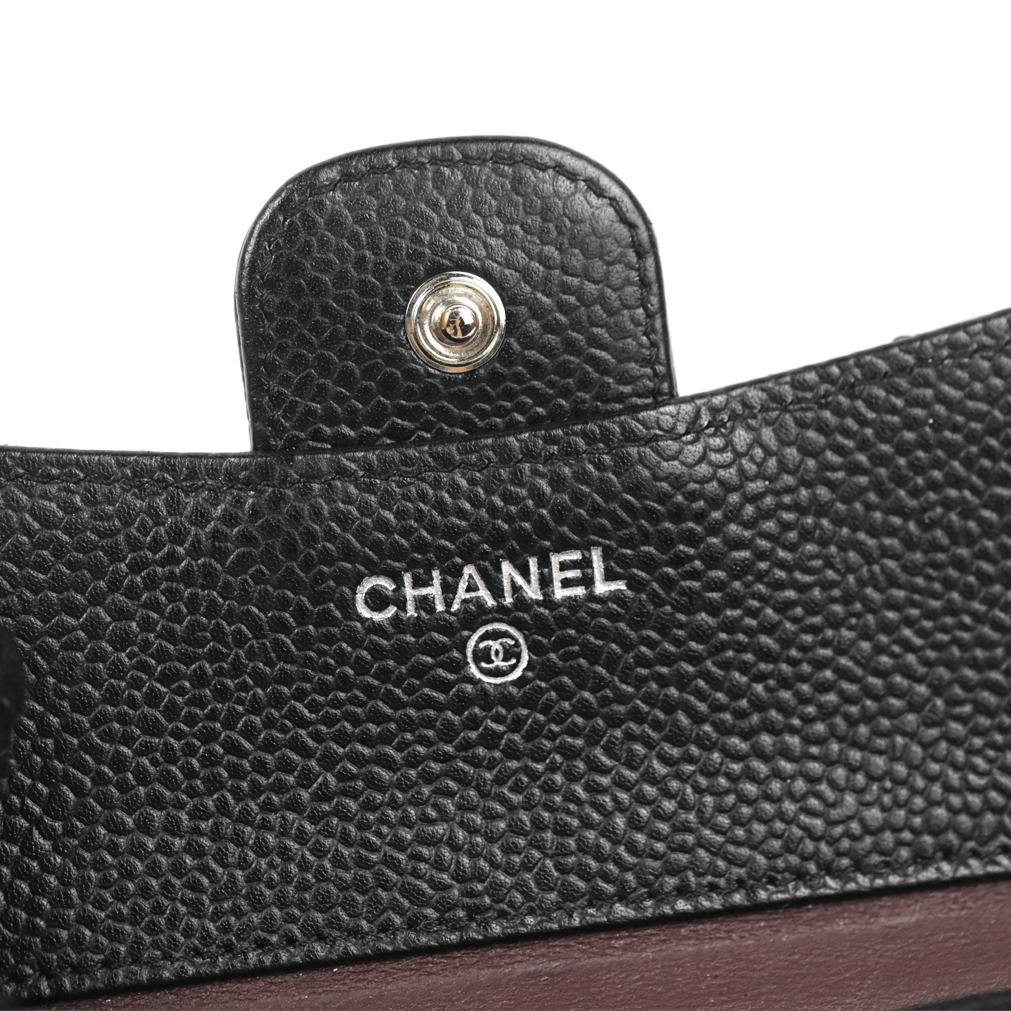 Chanel Classic Flap Wallet Black Caviar Leather with Silver Hardware - Luxury Designer Wallet for Women, Perfect for Everyday Use & Special Occasions