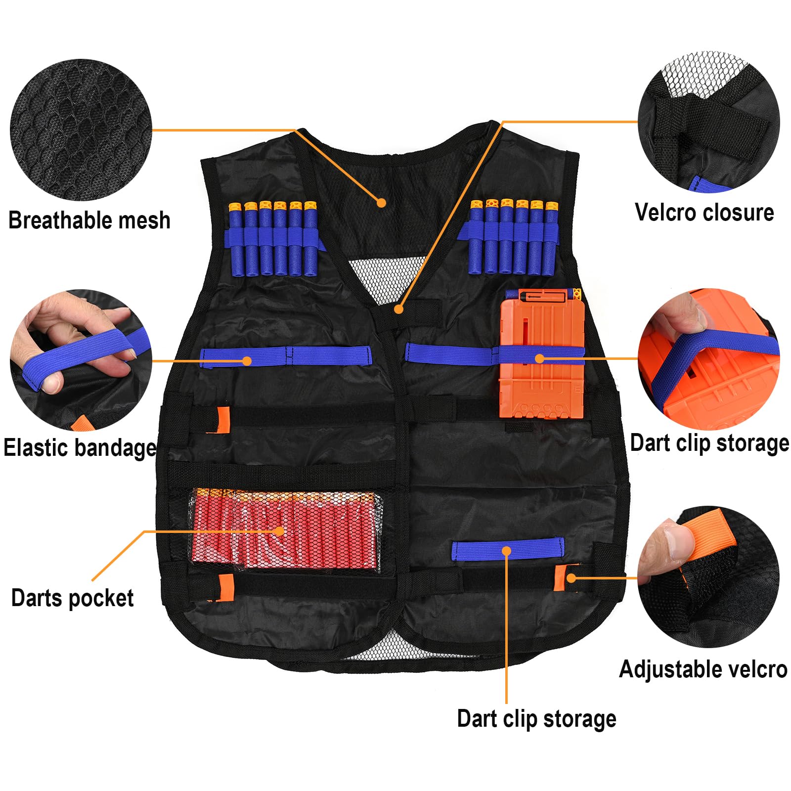 NERF Tactical Vest Kit for Kids with Accessories - Perfect for Outdoor Play & Birthday Gifts