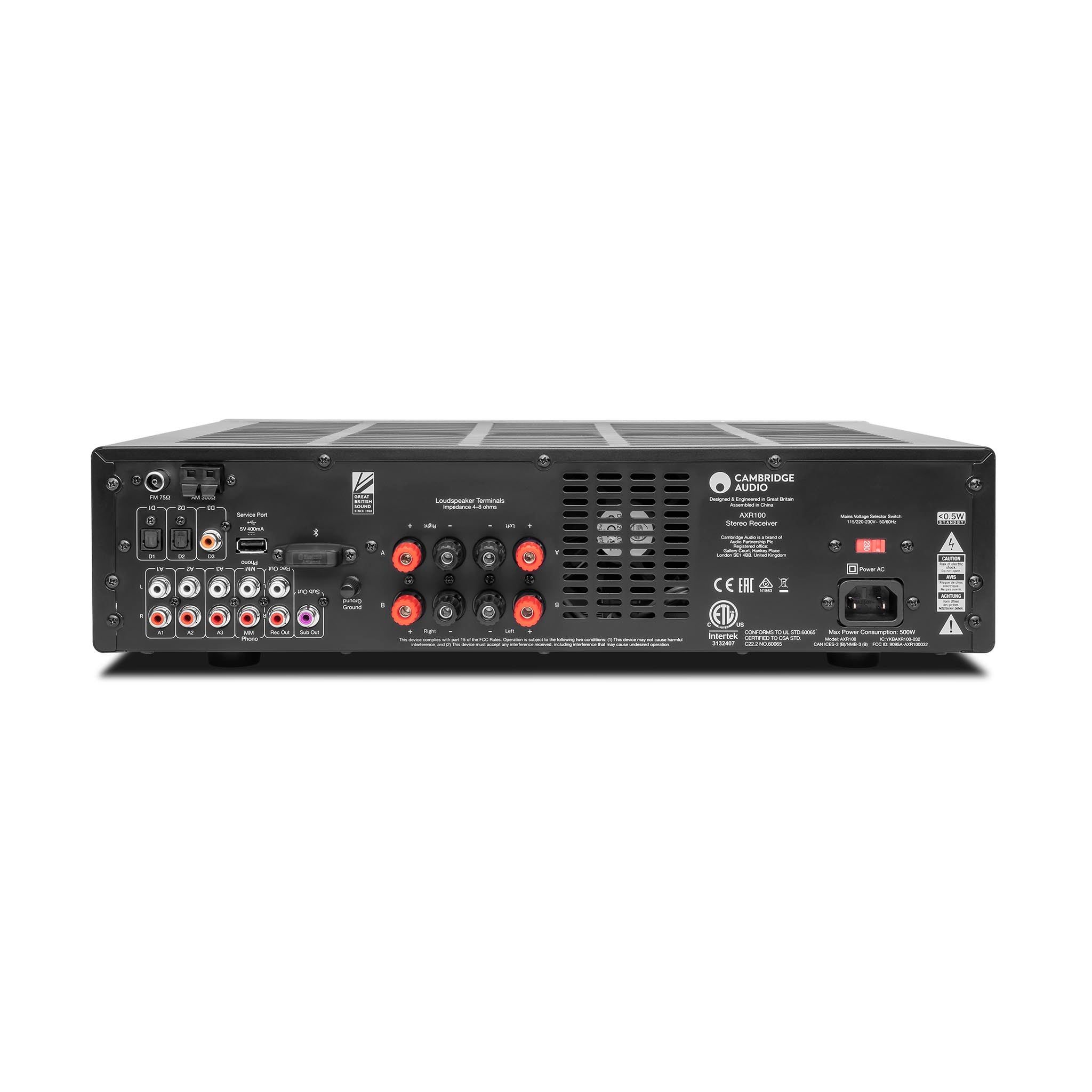 Cambridge Audio AXR100 Stereo Receiver with DAC & Bluetooth - High-Fidelity Audio for Home Theater & Music Listening