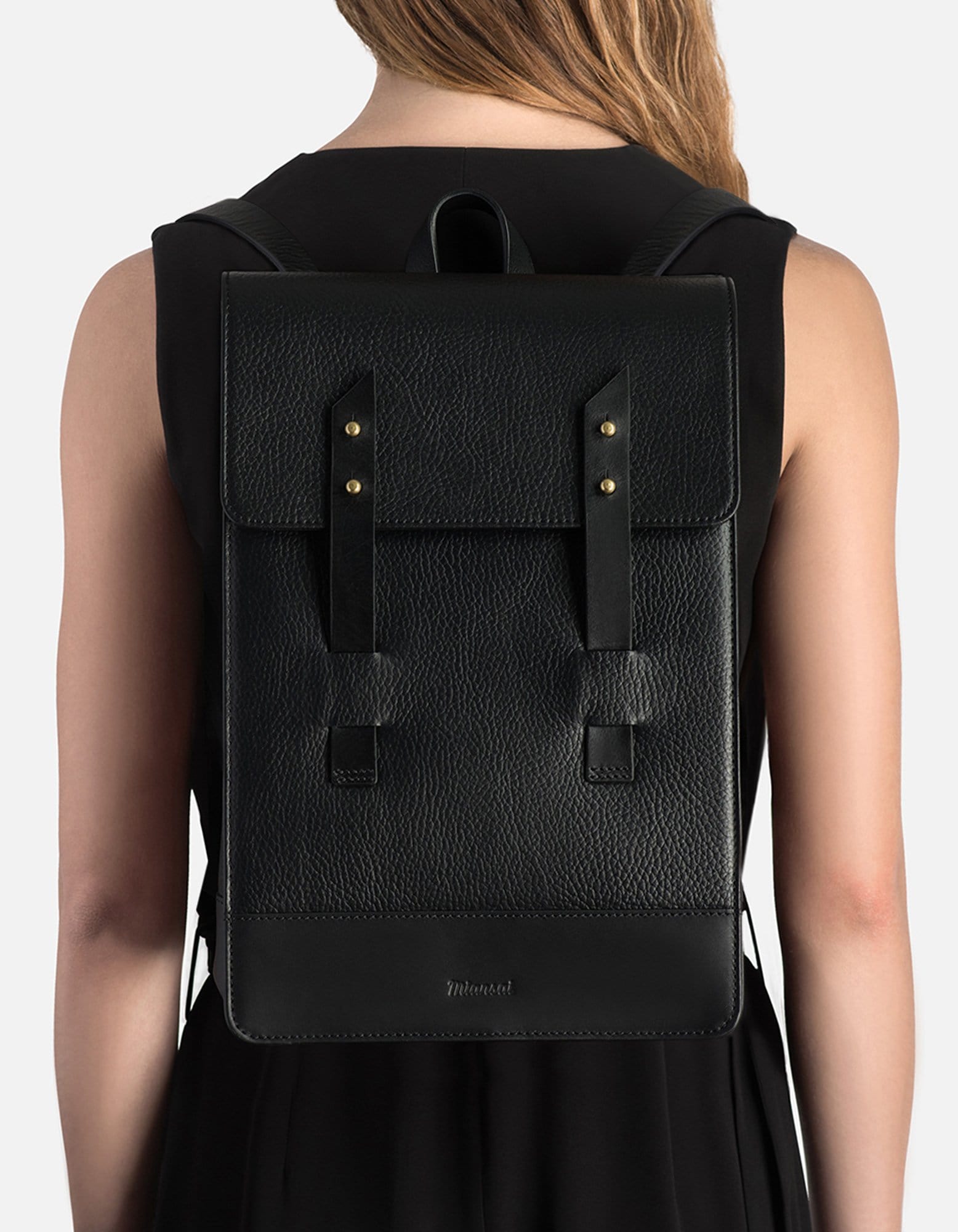 Mini Harbor Backpack for Women & Men - Textured Black Water-Resistant Daypack - Perfect for Travel, Hiking, and Daily Commute