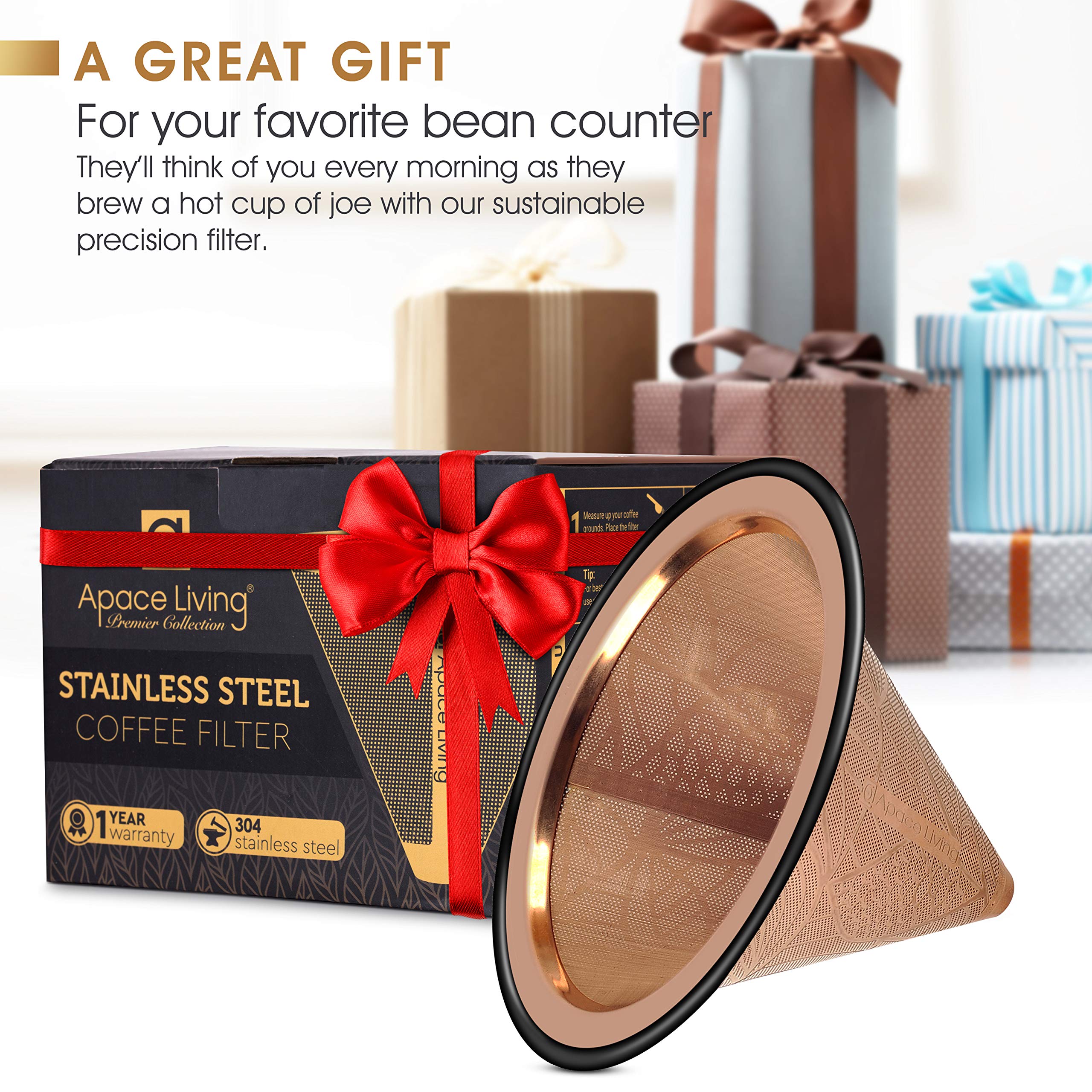 Reusable Stainless Steel Coffee Dripper for Chemex & V60 - Eco-Friendly Pour Over Filter for Home Brewing