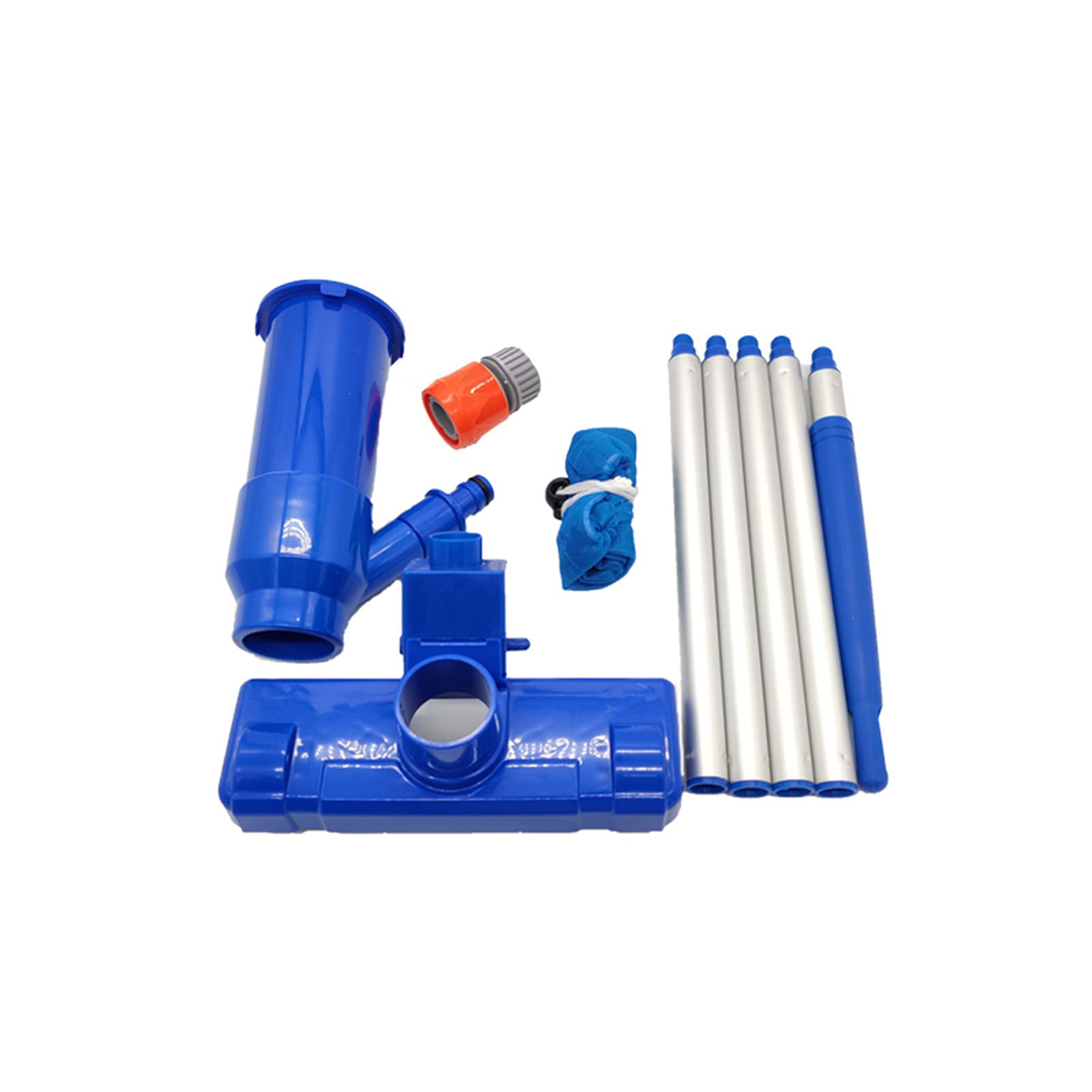 Portable Swimming Pool Vacuum Cleaner with Jet Suction & Brush - Automatic Pool Cleaner for Inground/Above Ground Pools, Spas, Hot Tubs & Ponds - Removes Leaves, Debris & Floating Objects - Includes Telescopic Pole for Easy Cleaning