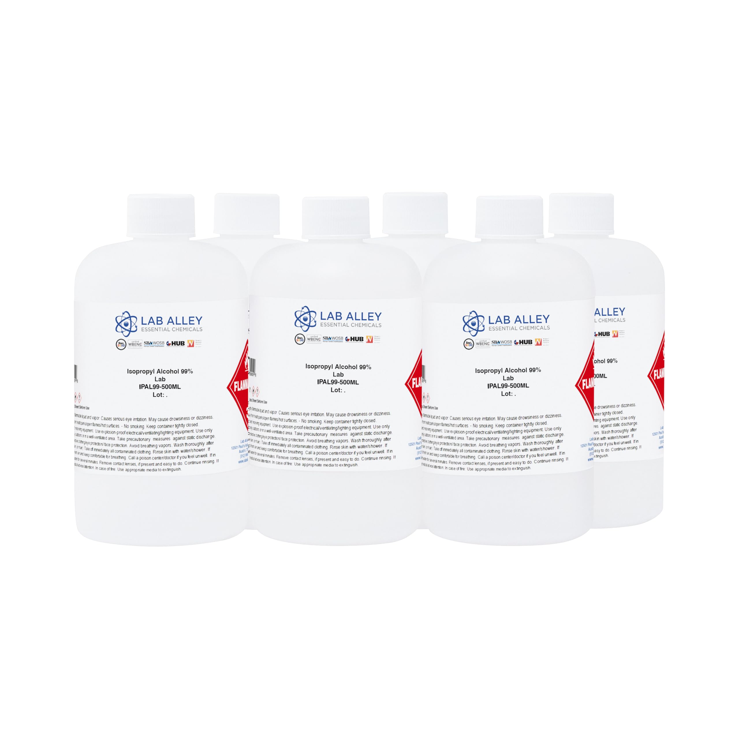 99.8% Pure Isopropyl Alcohol (IPA) - Lab Grade Solvent for Electronics Cleaning, Medical Disinfection & Laboratory Research - 3L Bulk Pack (6 x 500mL Bottles) - Ideal for PCBs, 3D Printing, First Aid & Surface Sanitizing