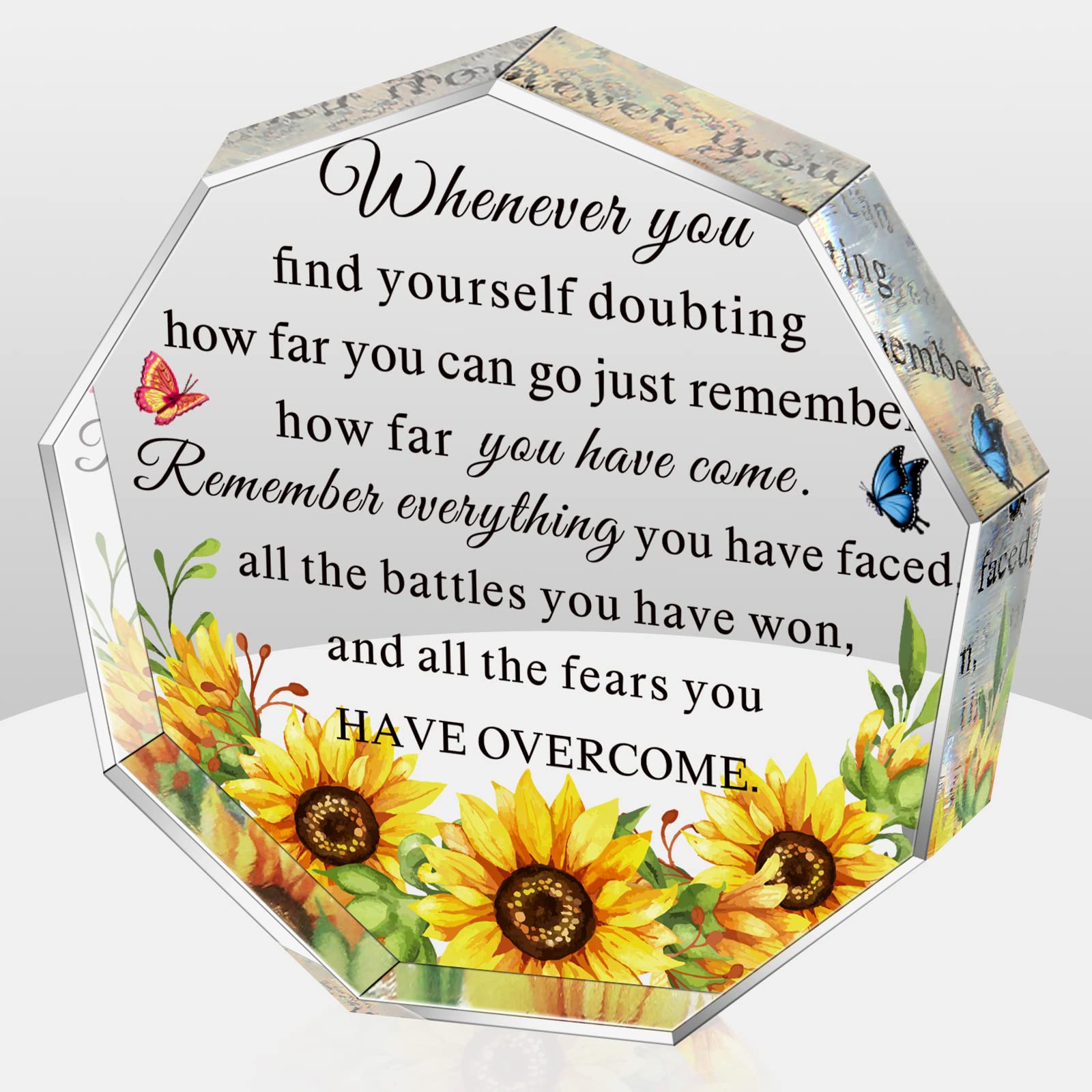Bucherry Inspirational Sunflower Paperweight Gift for Women - Graduation, Encouragement & Keepsake Present for Her, Best Friends, Daughter - Perfect for Office Desk Decor & Motivational Gifts