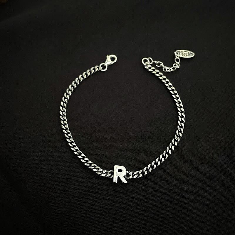 Sterling Silver 26 English Letter Alphabet Bracelet for Women - Personalized Name Initial Jewelry Gift for Her, Perfect for Birthdays, Anniversaries and Everyday Wear