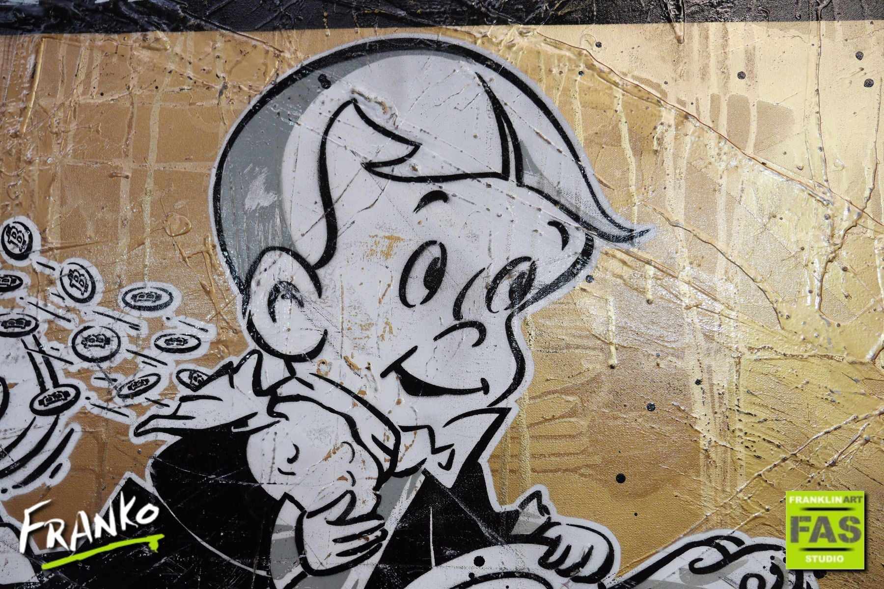 Richie Rich Bitcoin Gold Standard V3 140cm x 100cm Wall Art - Perfect for Home Office Decor, Crypto Enthusiast Gifts & Modern Living Room Design