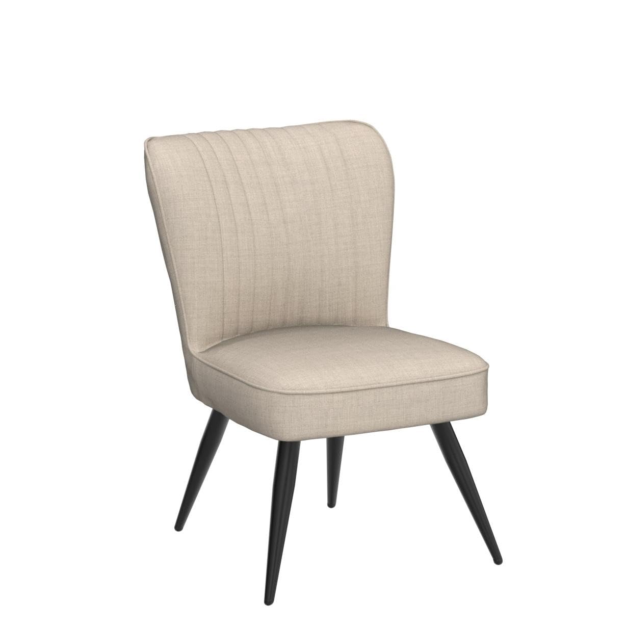 **Alunaune Accent Chair Set of 2 - Upholstered Living Room Chairs, Modern Bedroom Furniture, Armless Slipper Club Chair for Guest Reception - Ivory | Perfect for Small Spaces, Apartments & Cozy Reading Nooks**