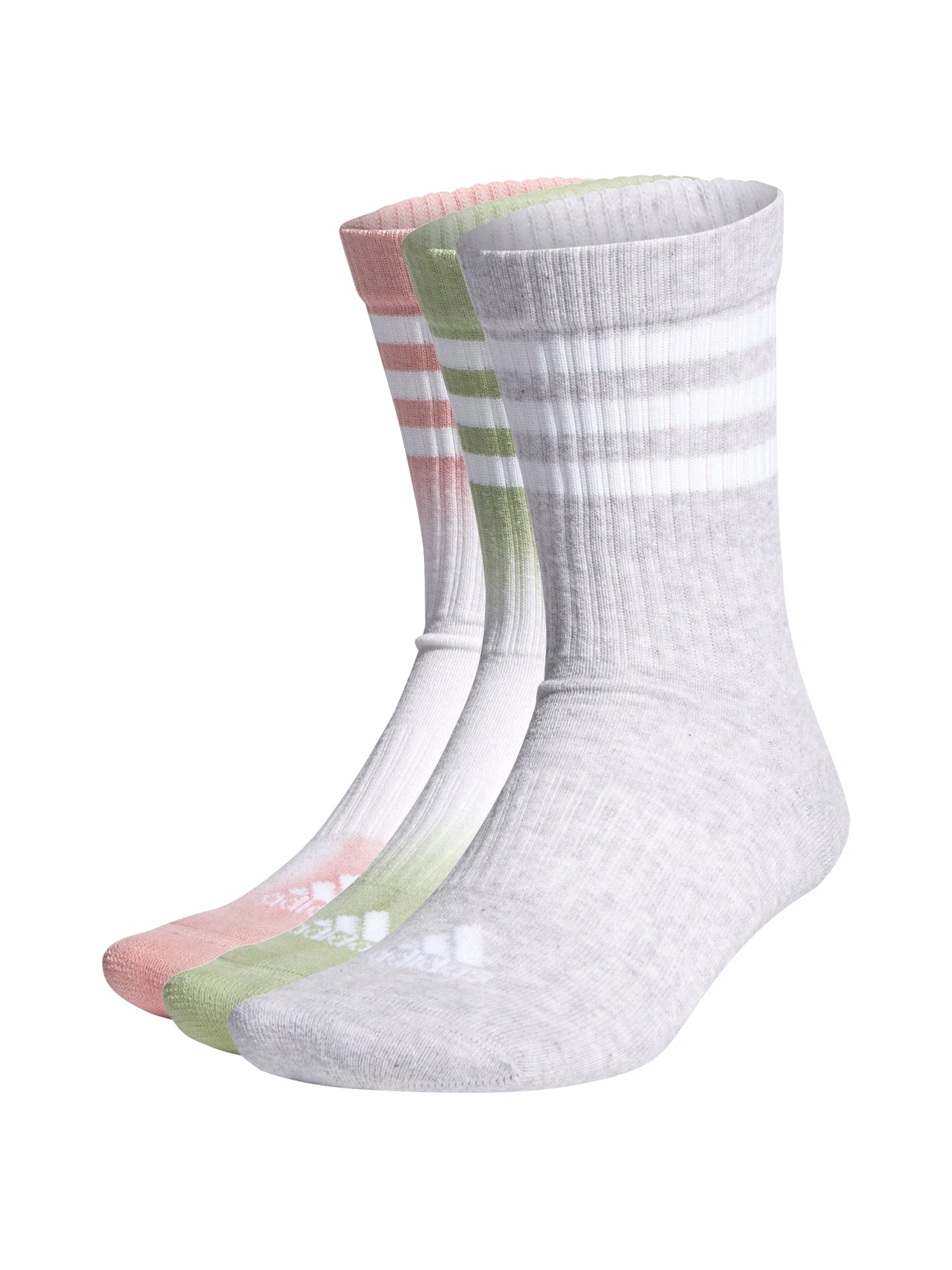 Adidas 3 Stripes Dye Crew Socks 3-Pack - Athletic Performance Socks for Men & Women - Perfect for Running, Gym, and Everyday Wear