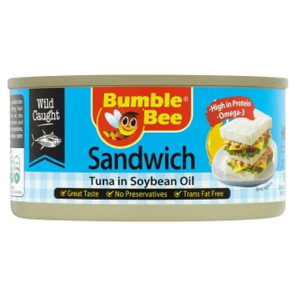 Bumble Bee Tuna 6-Pack - 185g Canned Tuna in Soybean Oil for Sandwiches & Salads | High Protein, Keto & Paleo Friendly | Perfect for Lunch Boxes, Picnics & Quick Meals