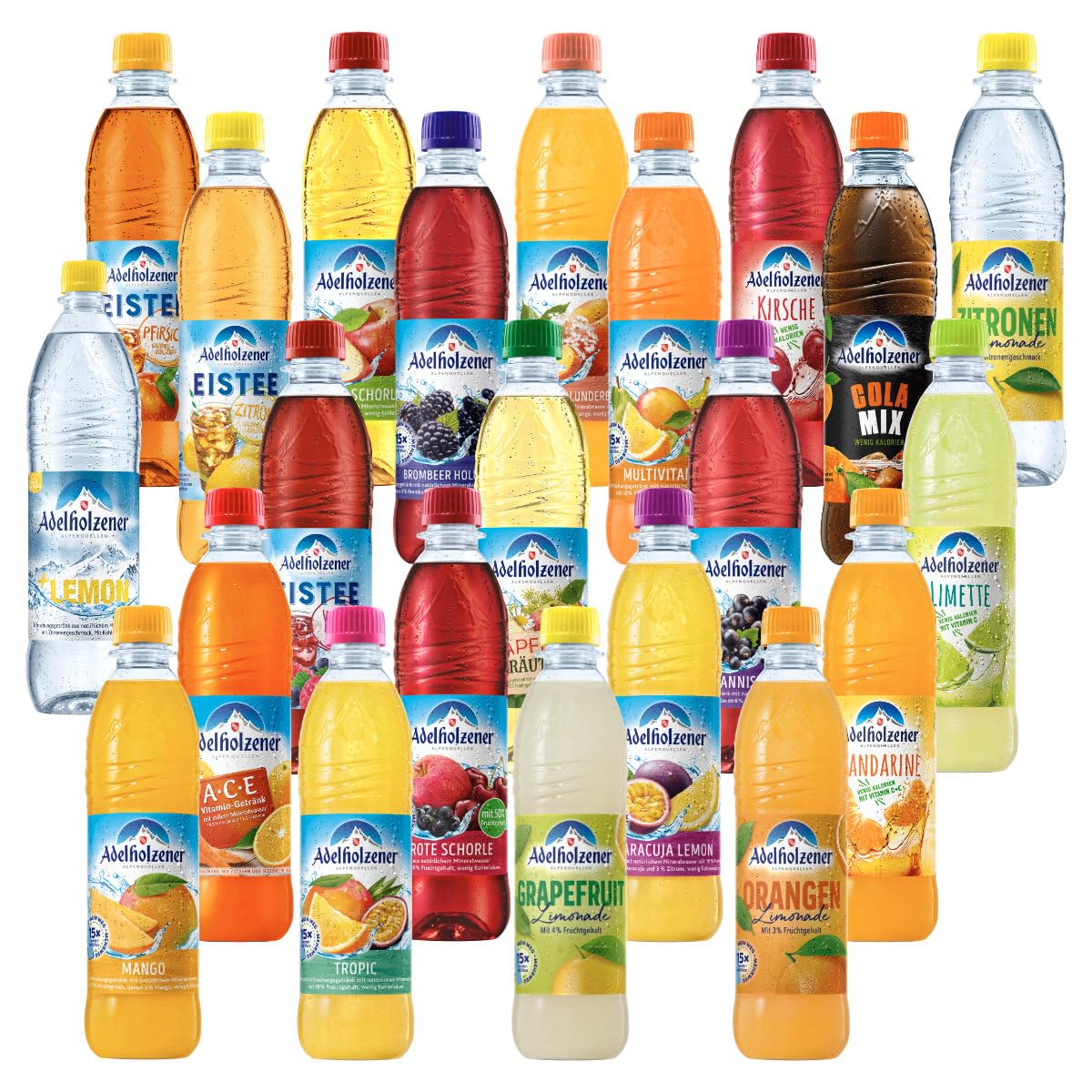 Adelholzener Mineral Water Mixing Pack - 22 Bottles (0.5L Each) - Perfect for Home, Office & Hydration Needs