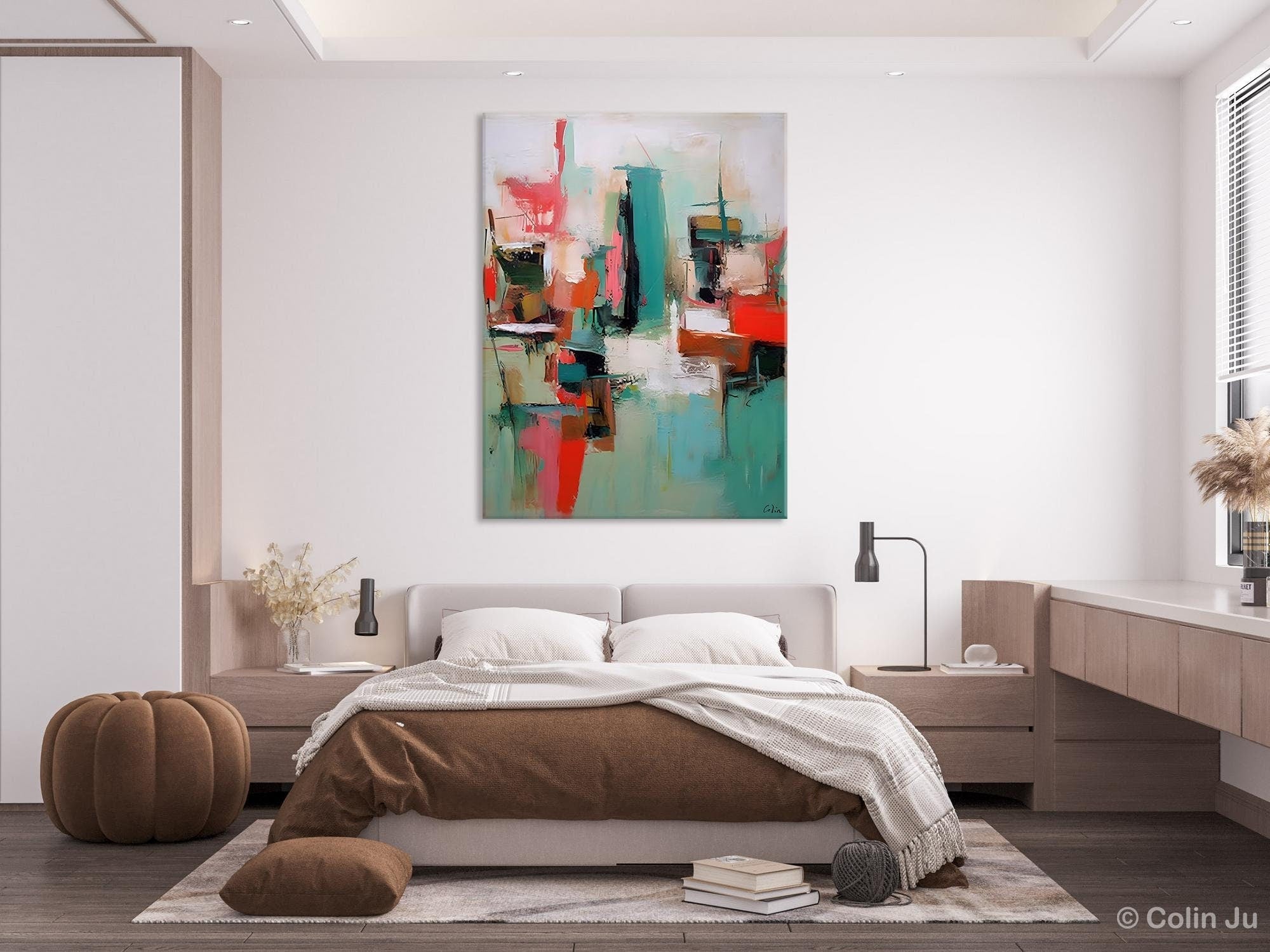 Extra Large Contemporary Acrylic Canvas Painting - Original Abstract Impasto Artwork for Wall Decor | Modern Home & Office Decoration