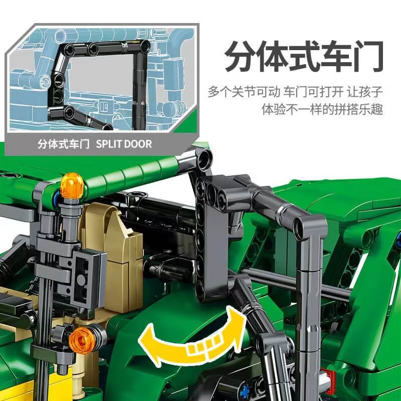John Deere Technic Farm Tractor Toy Set - SEMBO 710950 Building Blocks for Kids | STEM Educational Toy for Boys & Girls | Farm Vehicle Playset for Pretend Play & Construction Fun