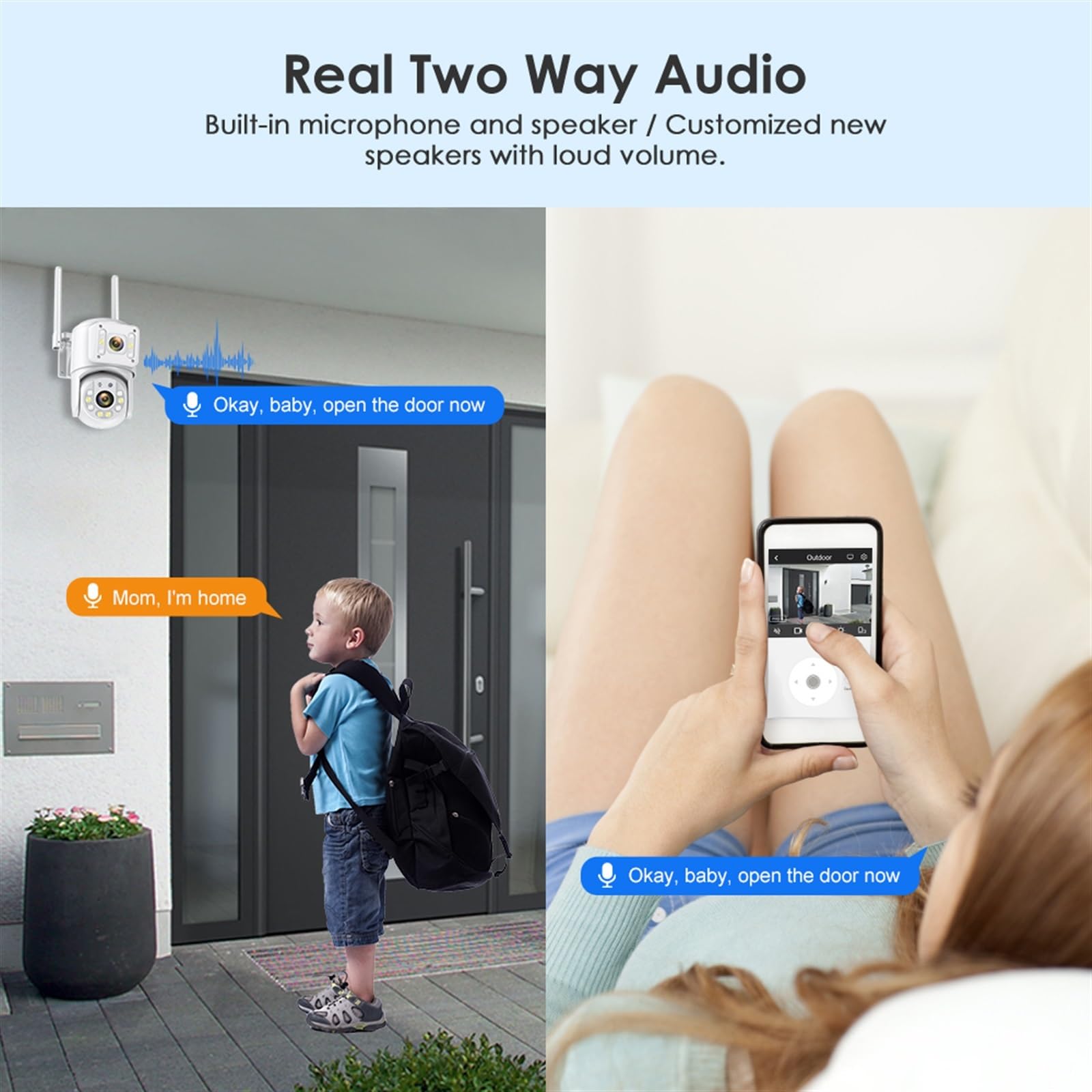 JOLIANE 8MP Dual Lens PTZ Outdoor Security Camera with Human Detection Tracking, Waterproof, Full Color Night Vision - Ideal for Home Surveillance & Property Protection (1PCS 8MP Camera)