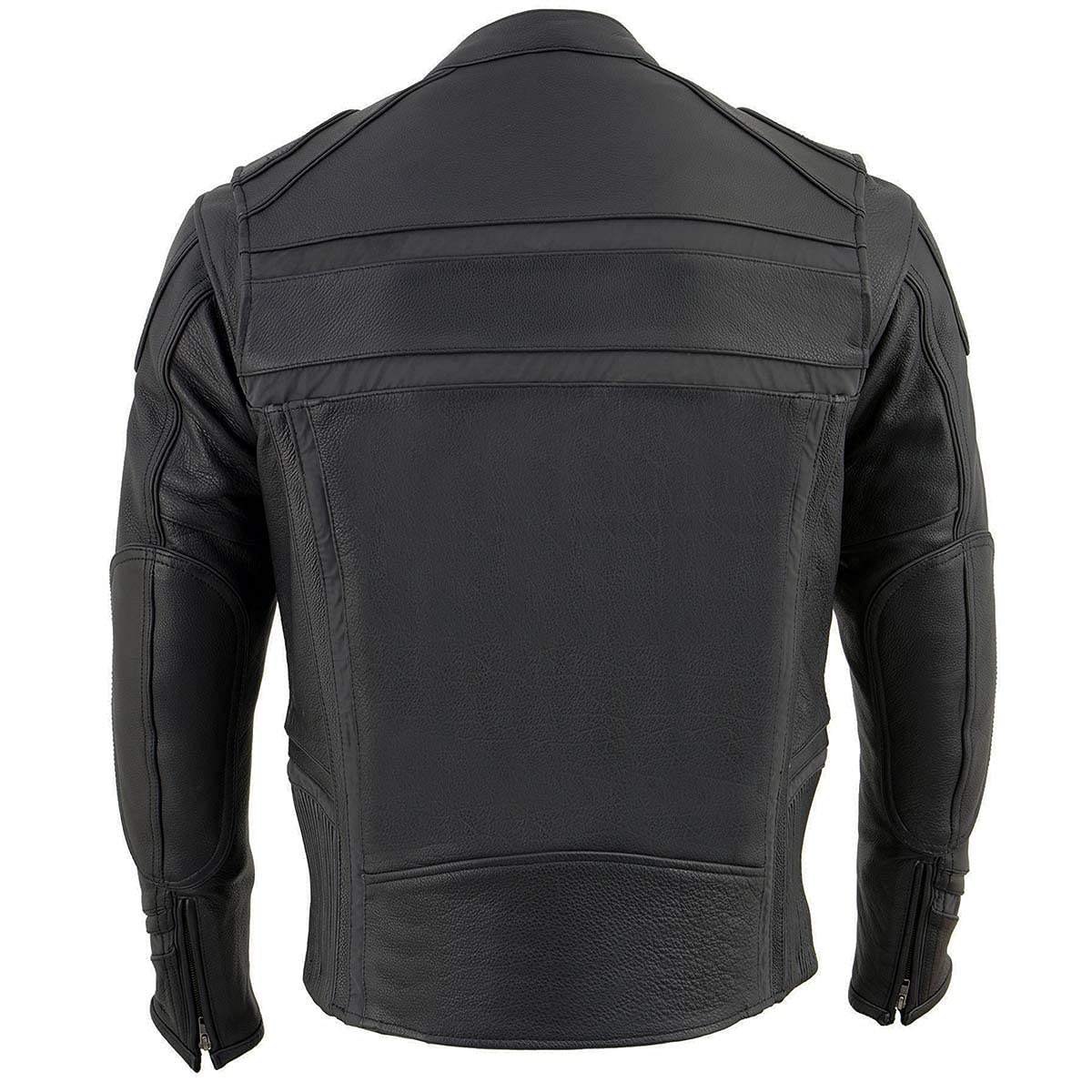 Milwaukee Leather ML2083 Men's Black Premium Vented Motorcycle Jacket with Reflective Piping - Breathable Leather Riding Gear for Cruiser & Sport Bike Riders