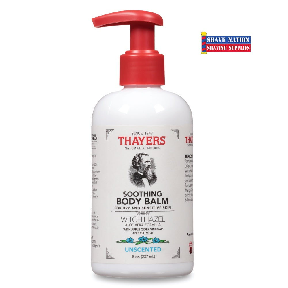 Thayers Soothing Body Balm Unscented - Fragrance-Free Moisturizing Lotion for Dry Skin | Perfect for Daily Hydration & Post-Shave Care