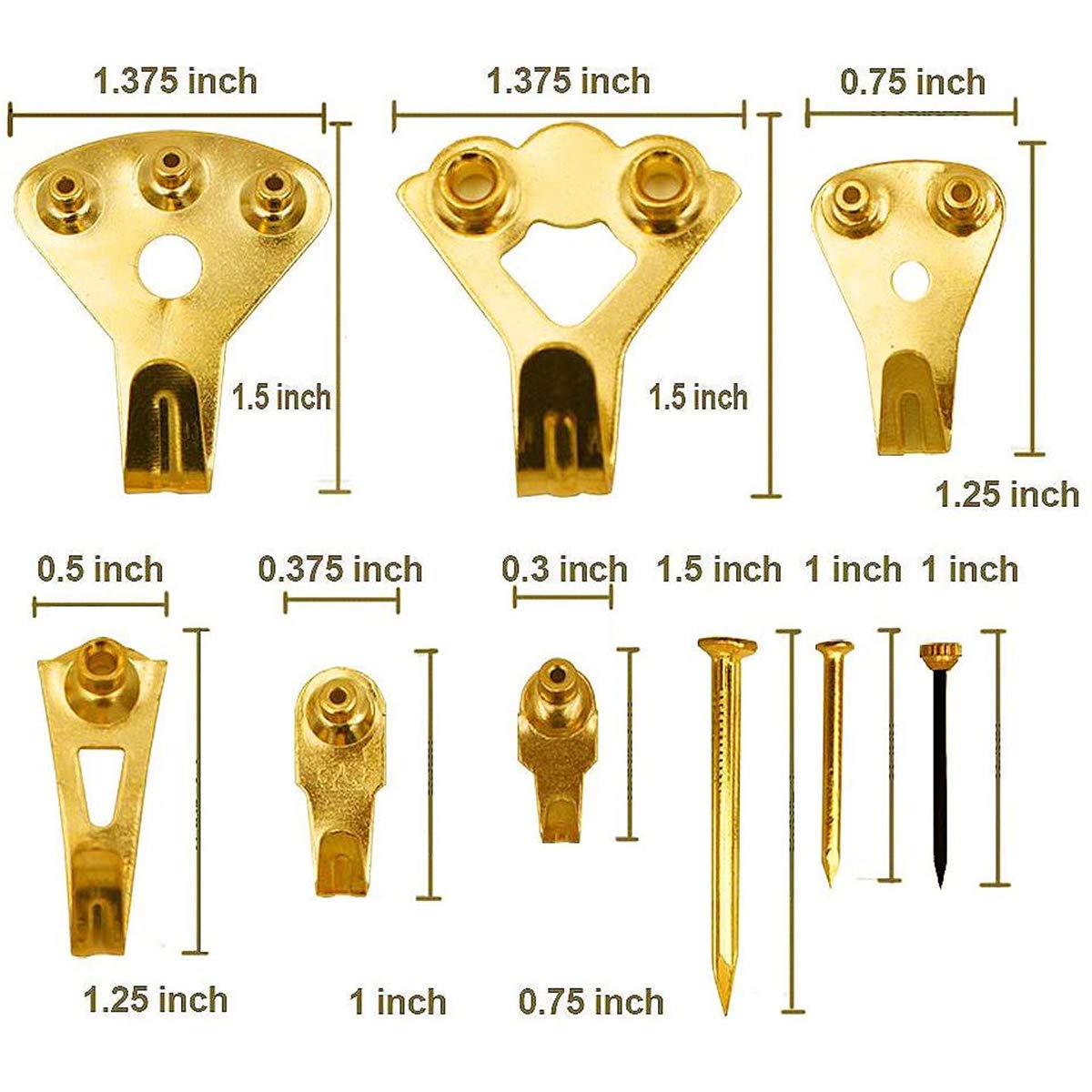Northern Brothers Heavy Duty Picture Hanging Kit - 130 Piece Wall Hangers with Nails for Frames & Artwork | Secure Picture Display for Home, Office & Gallery Decor