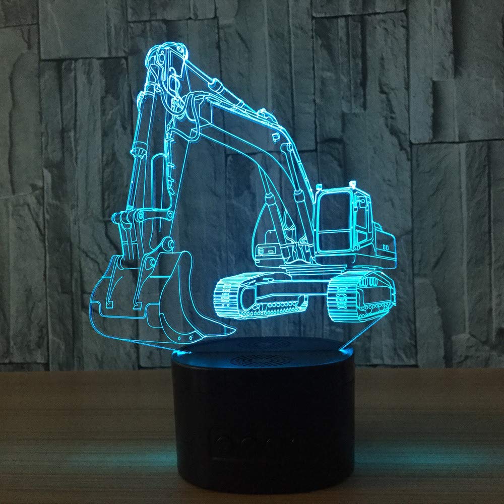 3D Excavator LED Night Light for Kids - Remote Control & Touch Sensor, USB Powered Table Lamp for Baby Nursery, Bedroom, Sleep Aid & Children's Gift | Perfect for Bedtime, Room Decor & Nighttime Comfort