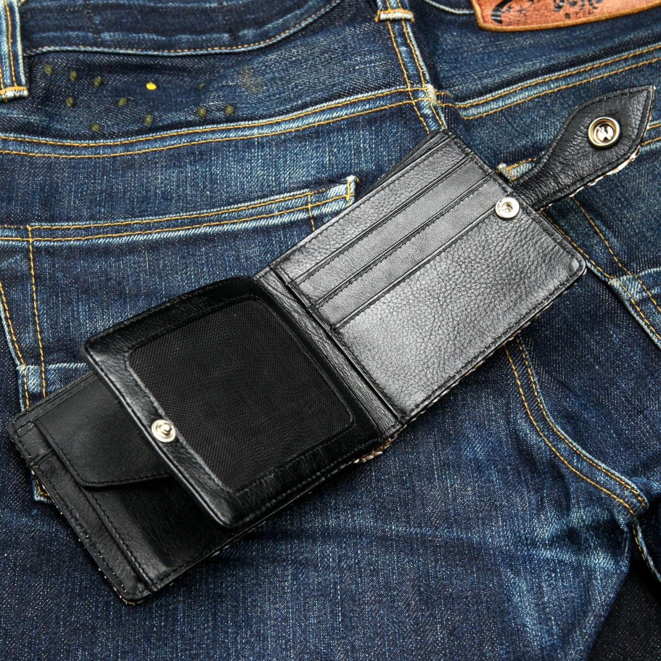 Genuine Cobra Snake Skin Leather Biker Wallet for Men - Stylish RFID Blocking Bi-fold Wallet - Perfect for Motorcycle Riders, Bikers & Outdoor Enthusiasts