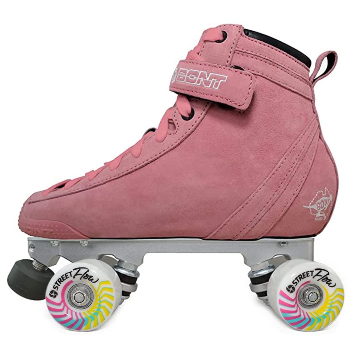 Bont Parkstar Pink Suede Roller Skates - Professional Quad Skates for Park, Ramp & Street Skating - Men Women Boys Girls - Indoor Outdoor Use - Perfect for Skate Parks, Roller Rinks & Urban Skating