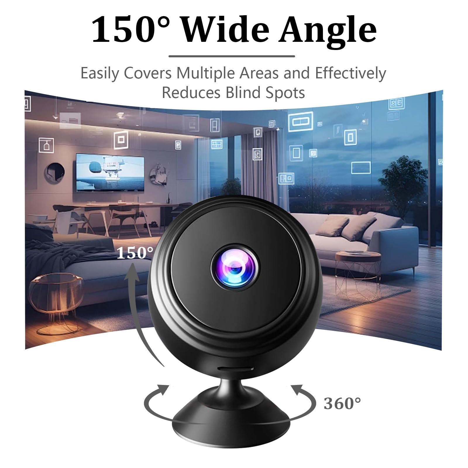 Mini Spy Camera 1080P - WiFi Hidden Camera for Pet, Baby & Office Security - App Control & Cloud Storage - Indoor Monitoring