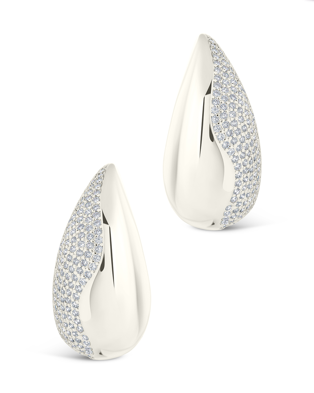 Rhodes CZ Drop Statement Stud Earrings for Women - Sparkling Cubic Zirconia Dangle Earrings for Party, Wedding & Evening Wear