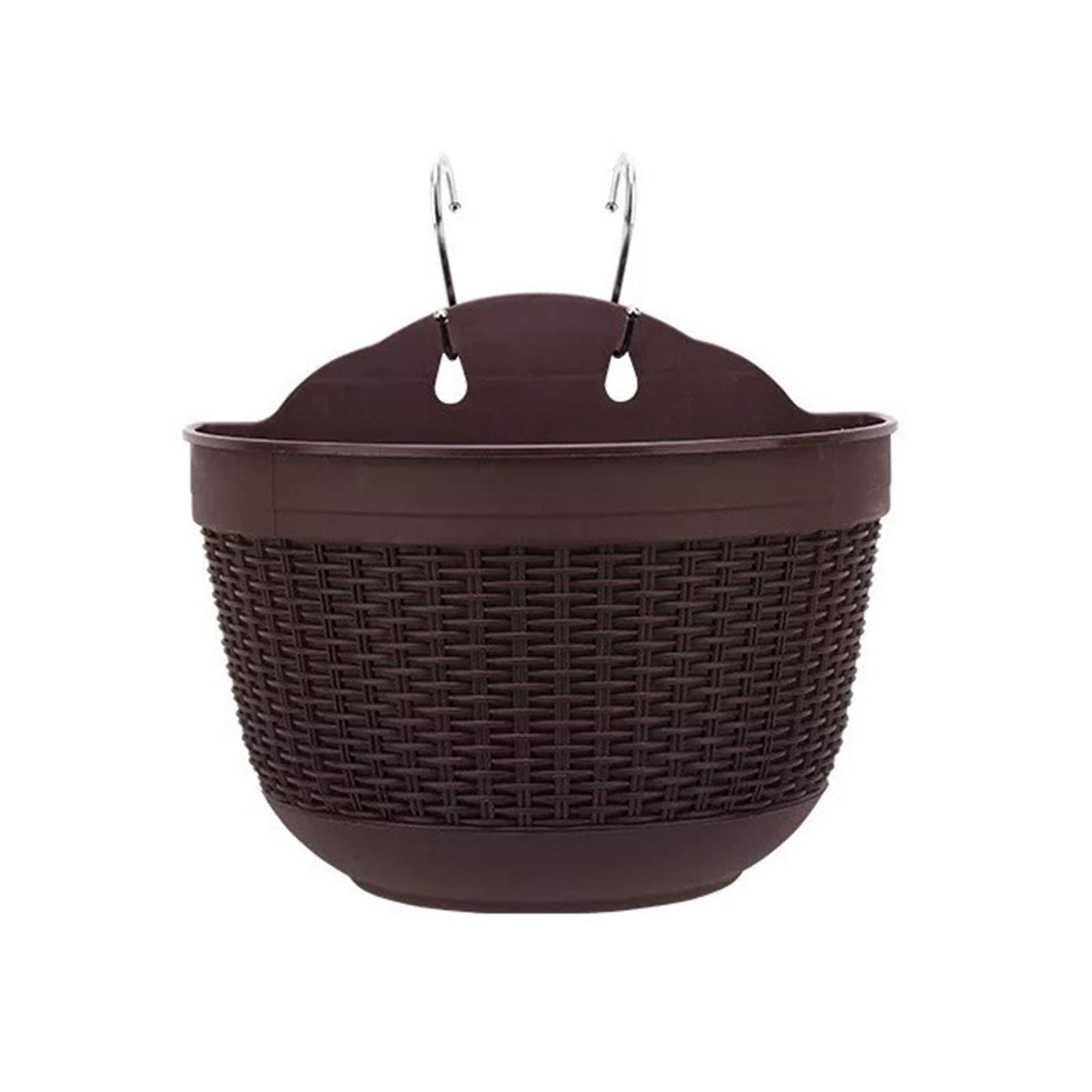 MOOVGTP Wall Hanging Planter Pot - Plastic Flower Pot with Drainage Holes & 2 Hooks, Hanging Flower Basket for Indoor Outdoor Decor - Perfect for Home, Office, Porch, Balcony, Garden & Coffee Shop Decorations