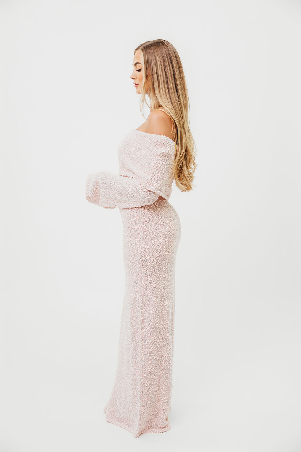 Nora Knit Maxi Dress in Dusty Pink - Bump Friendly Maternity Dress for Women | Comfortable Stretchy Long Dress for Pregnancy, Nursing & Everyday Wear | Perfect for Casual Outings, Baby Showers & Special Occasions
