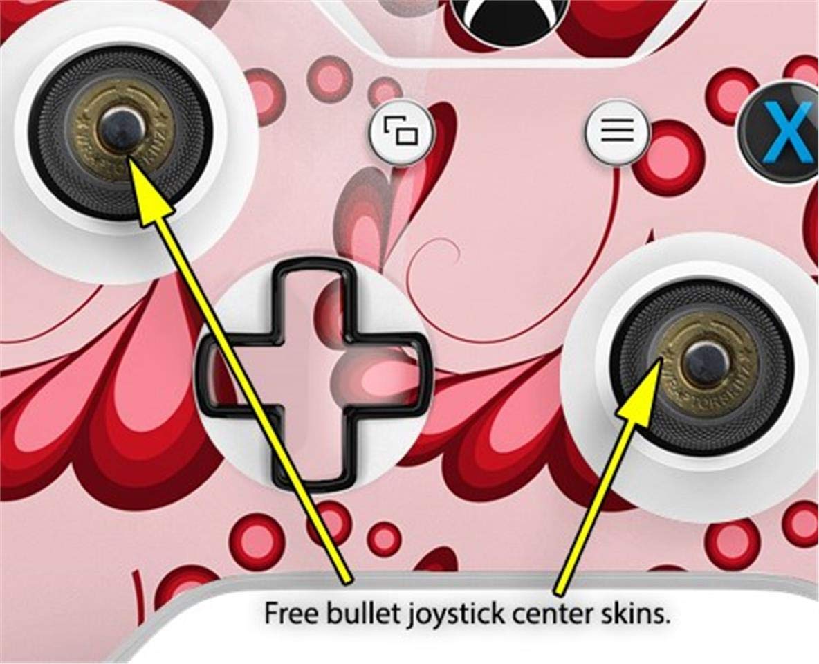 XBOX One S/X Controller Vinyl Skin Wrap - Petals Red for Gaming & Protection