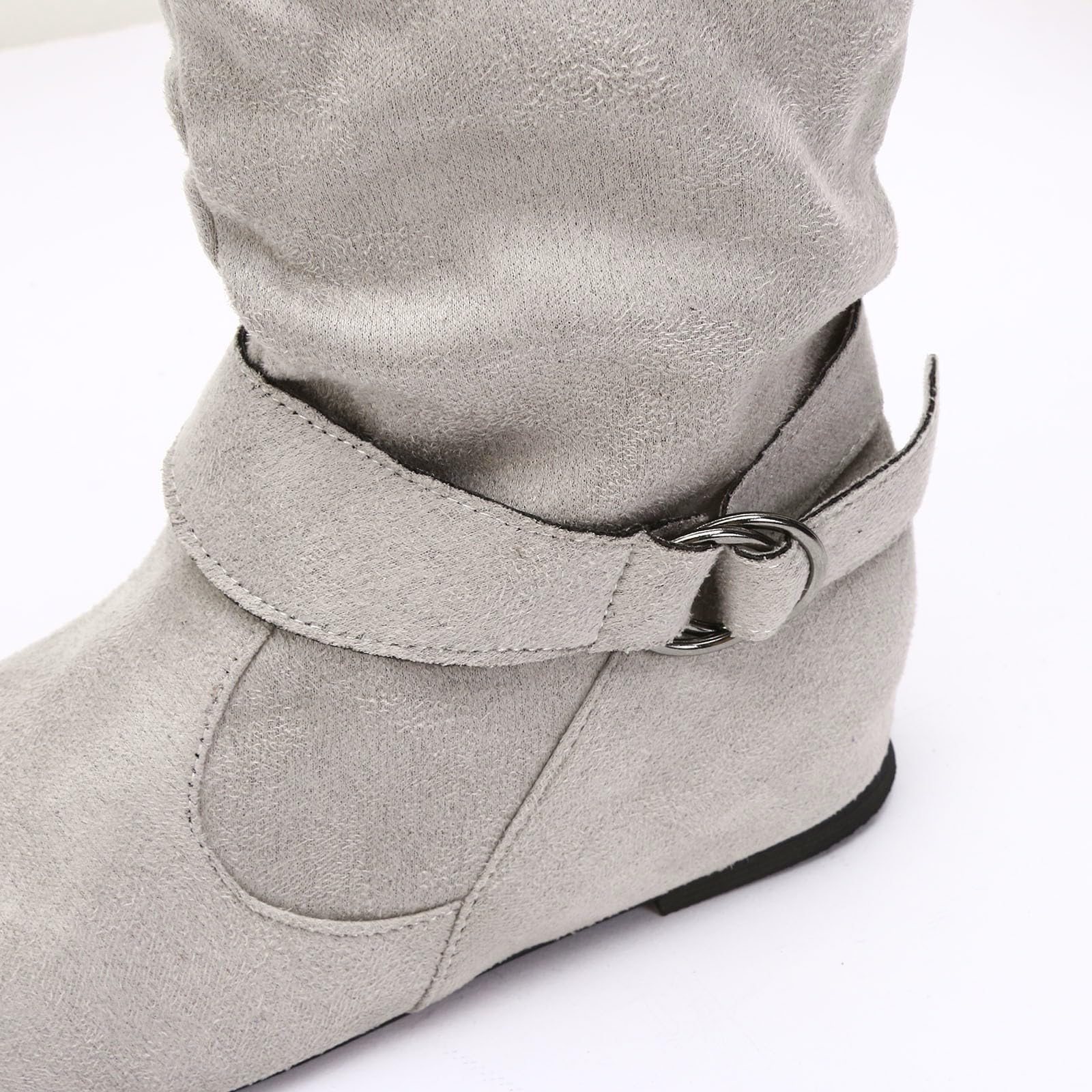 Stylish Women's Low Heel Mid Calf Boots - Round Toe Fashion Booties for Casual Wear | Perfect for Office, Date Night & Fall/Winter Outfits