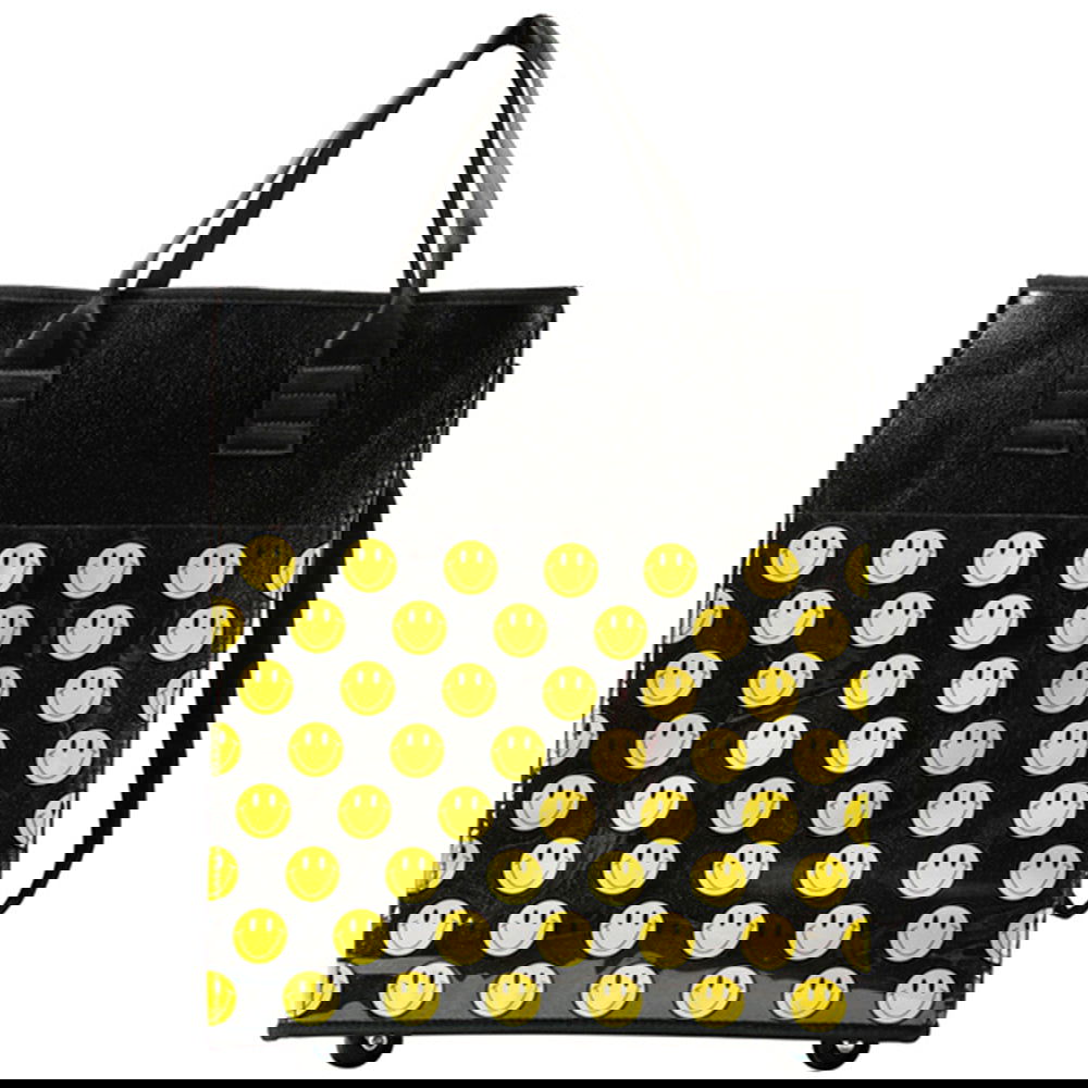 Rolling Happy Face Themed Shopping Bag - Fun Yellow Grocery Tote for Supermarkets, Beach Trips & Picnics