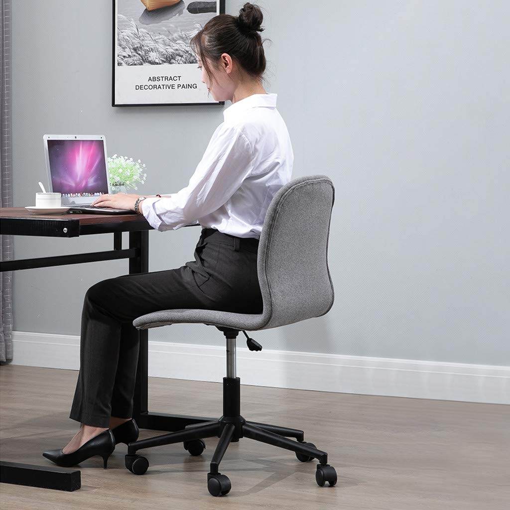 Ergonomic Office Chair with Adjustable Height - Low Back Swivel Computer Desk Chair for Adults & Teens - Home & Office Task Chair with Thick Cushion & Lumbar Support (Gray) - Perfect for Long Work Hours, Gaming & Study Sessions